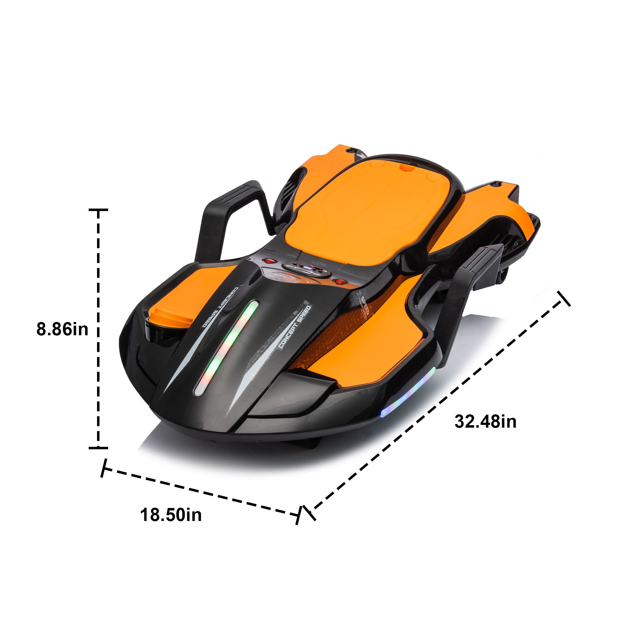 🆓🚛 24V Kids Ride On Electric Scooter W/ Helmet Knee Pads, Spray Function, 200W Motor, 5.59-6.84MPH, Gravity Steering, Bluetooth, Use for 1-2 Hours, Age 6+, Black & Orange