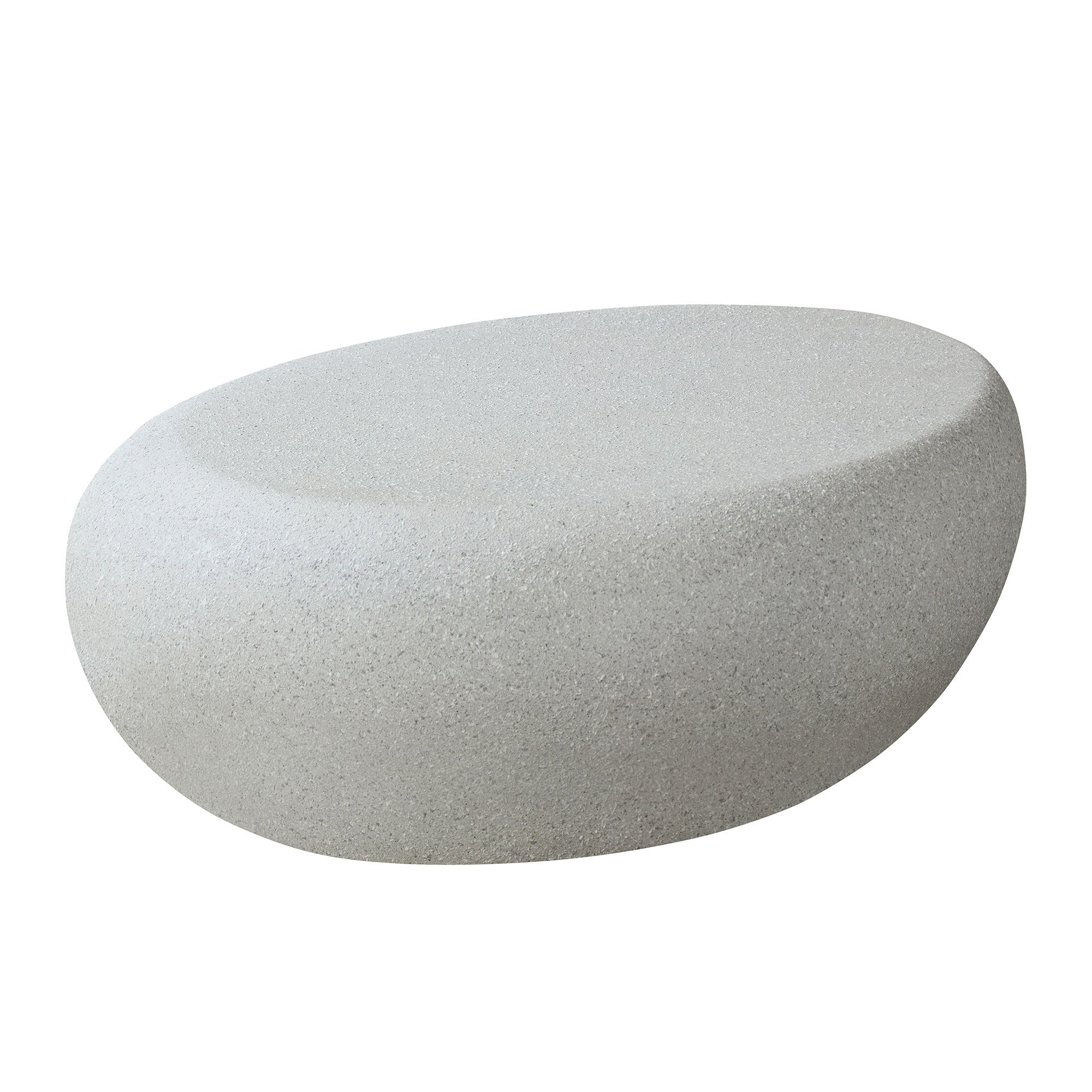 43.31" Fiberglass Elliptical Coffee Table for Living Room Vintage Table, Matte Rocks Table Front of The Sofa, Irregular Center Table