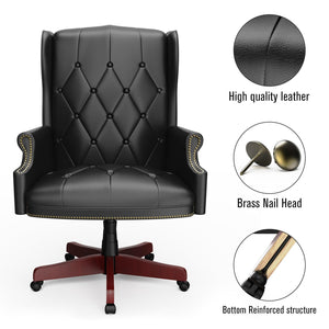 330LBS Executive Office Chair, Ergonomic Design High Back Reclining Comfortable Desk Chair - Black LamCham