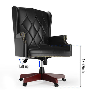 330LBS Executive Office Chair, Ergonomic Design High Back Reclining Comfortable Desk Chair - Black LamCham