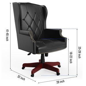 330LBS Executive Office Chair, Ergonomic Design High Back Reclining Comfortable Desk Chair - Black LamCham