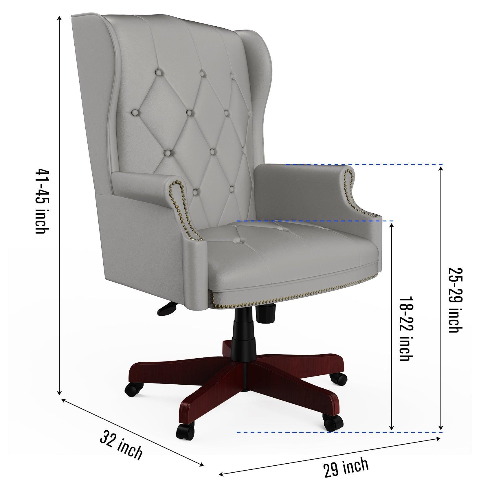 330LBS Executive Office Chair, Ergonomic Design High Back Reclining Comfortable Desk Chair - Grey LamCham