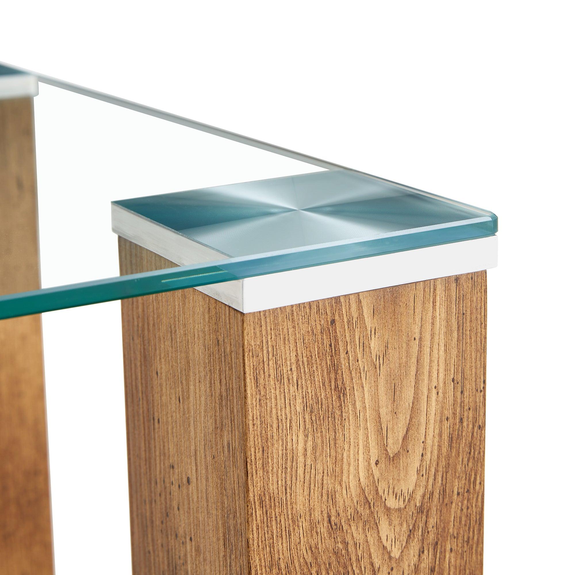 Glass-Top Coffee Table, Tea table, with MDF Legs - Stylish Blend of Elegance and Durability