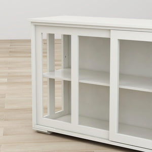 EECHEE Kitchen Storage Stand Cupboard With Glass Door, White