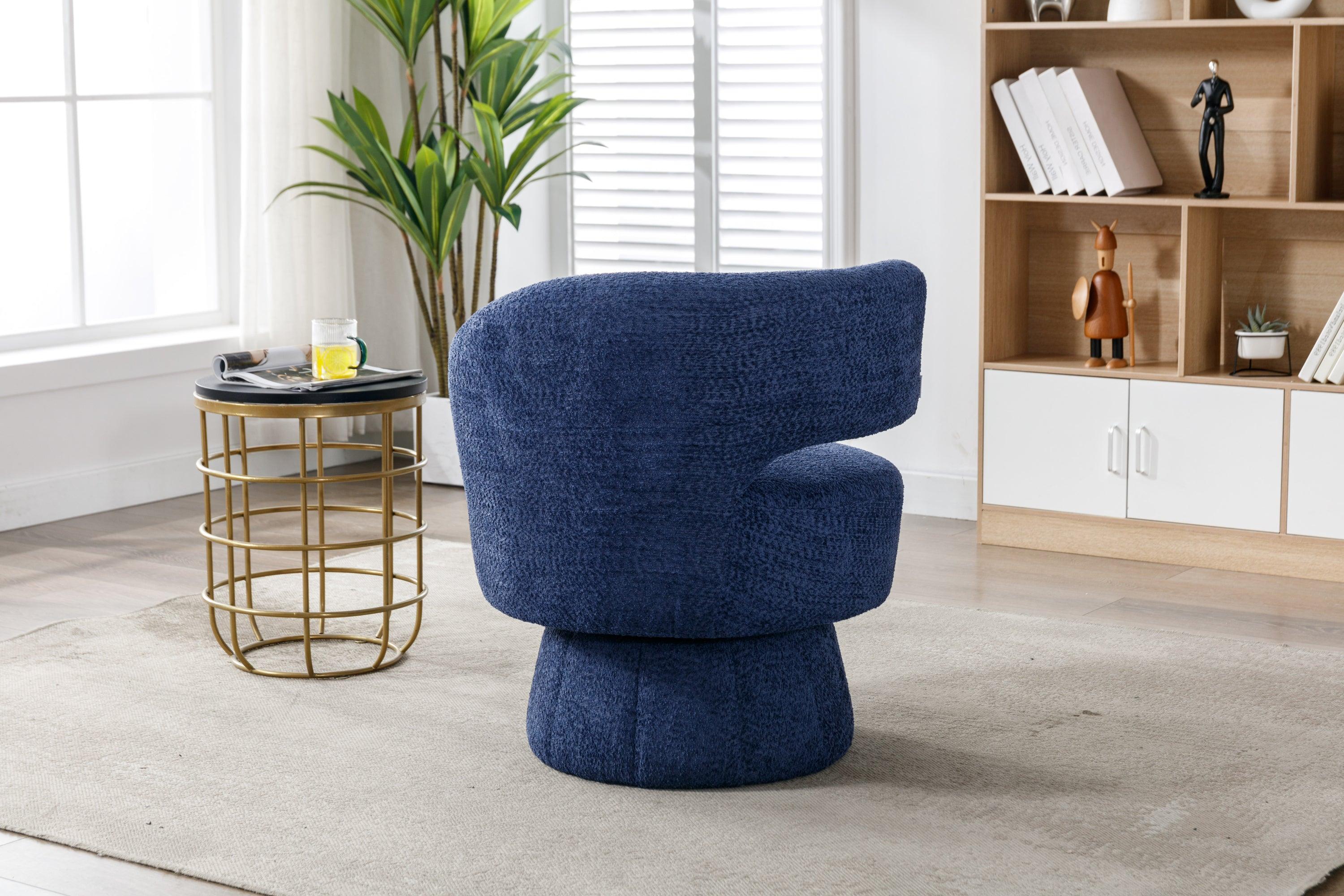 360 Degree Swivel Cuddle Barrel Accent  Chairs, Round Armchairs with Wide Upholstered, Fluffy  Fabric Chair for Living Room, Bedroom, Office, Waiting Rooms LamCham