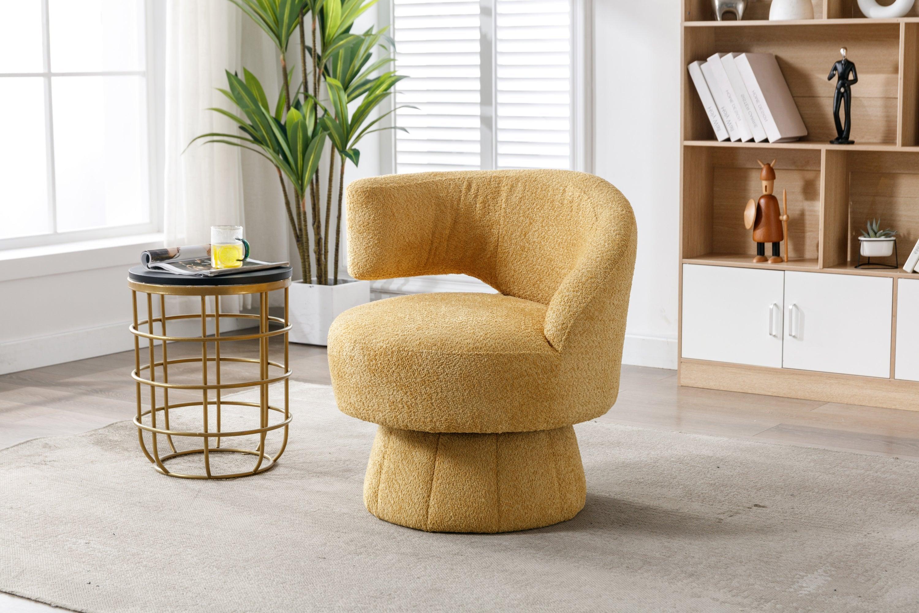 360 Degree Swivel Cuddle Barrel Accent  Chairs, Round Armchairs with Wide Upholstered, Fluffy  Fabric Chair for Living Room, Bedroom, Office, Waiting Rooms LamCham