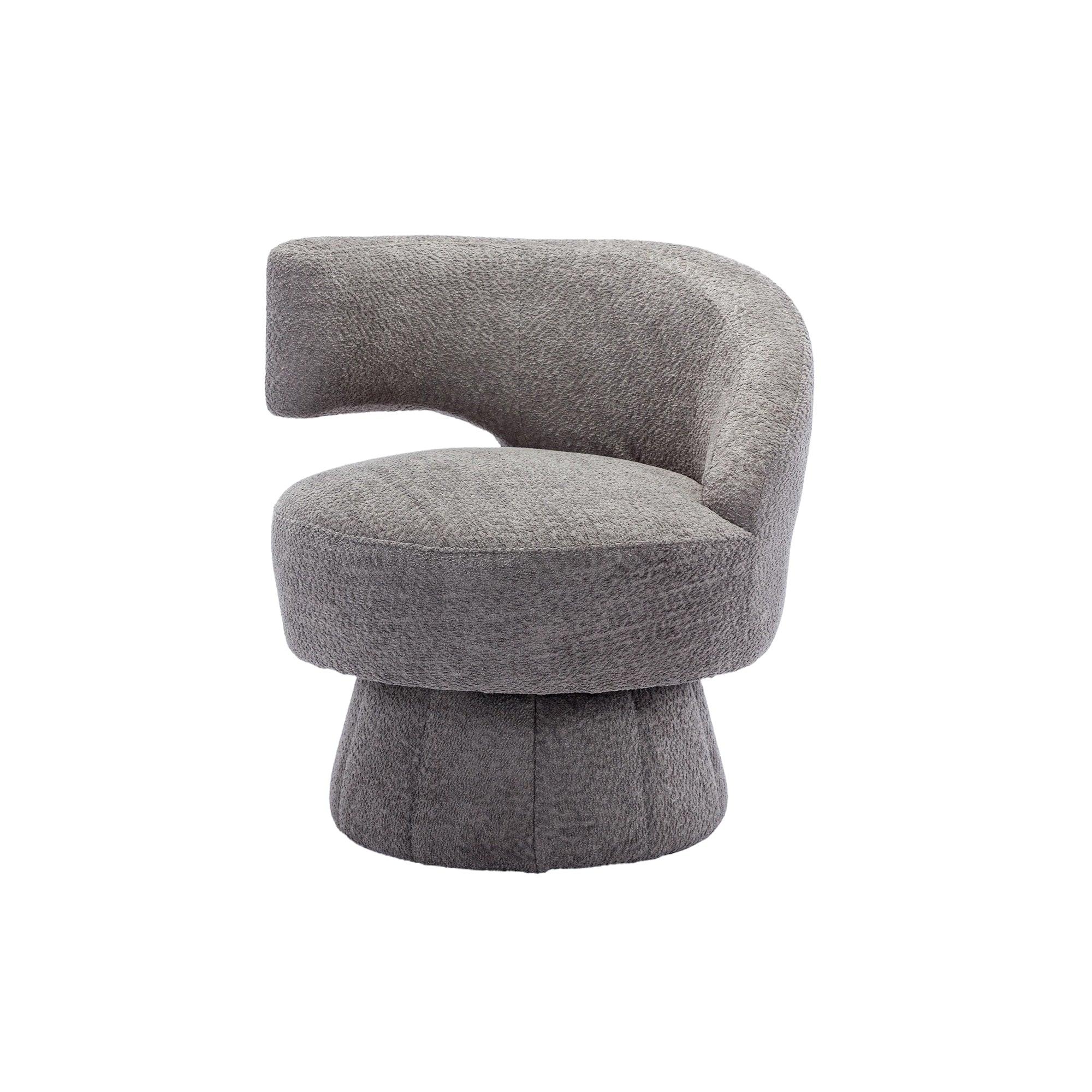 360 Degree Swivel Cuddle Barrel Accent  Chairs, Round Armchairs with Wide Upholstered, Fluffy  Fabric Chair for Living Room, Bedroom, Office, Waiting Rooms LamCham