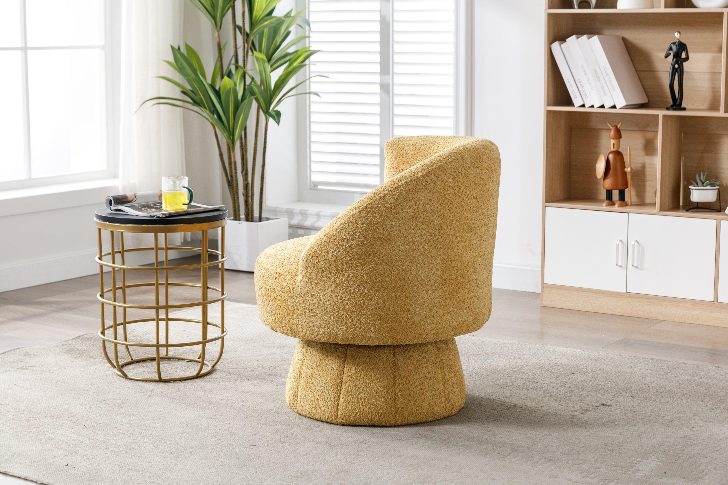 360 Degree Swivel Cuddle Barrel Accent  Chairs, Round Armchairs with Wide Upholstered, Fluffy  Fabric Chair for Living Room, Bedroom, Office, Waiting Rooms LamCham