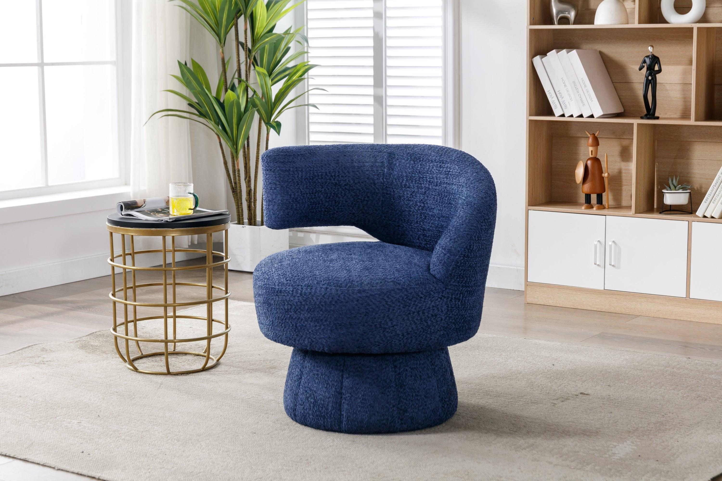 360 Degree Swivel Cuddle Barrel Accent  Chairs, Round Armchairs with Wide Upholstered, Fluffy  Fabric Chair for Living Room, Bedroom, Office, Waiting Rooms LamCham