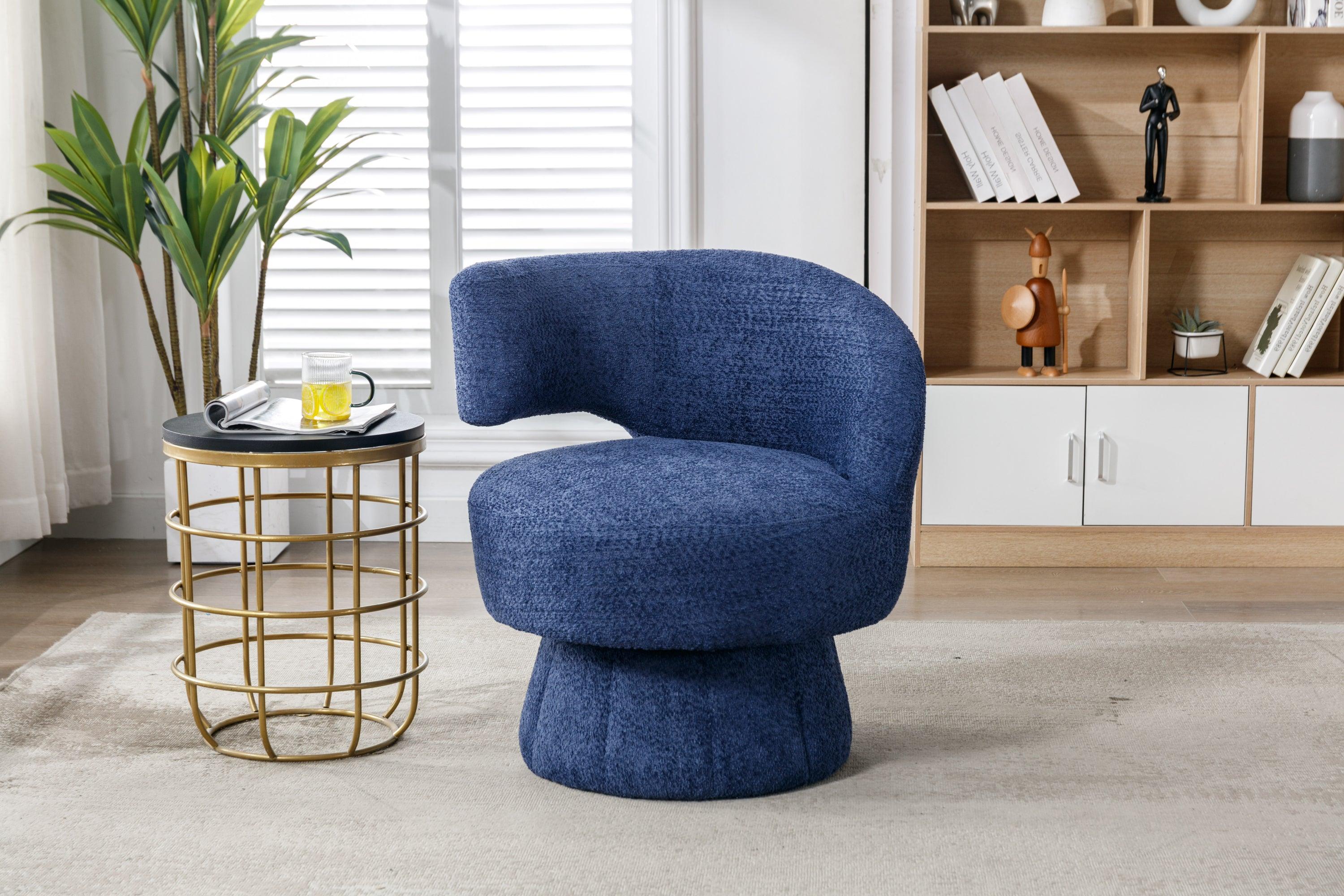 360 Degree Swivel Cuddle Barrel Accent  Chairs, Round Armchairs with Wide Upholstered, Fluffy  Fabric Chair for Living Room, Bedroom, Office, Waiting Rooms LamCham