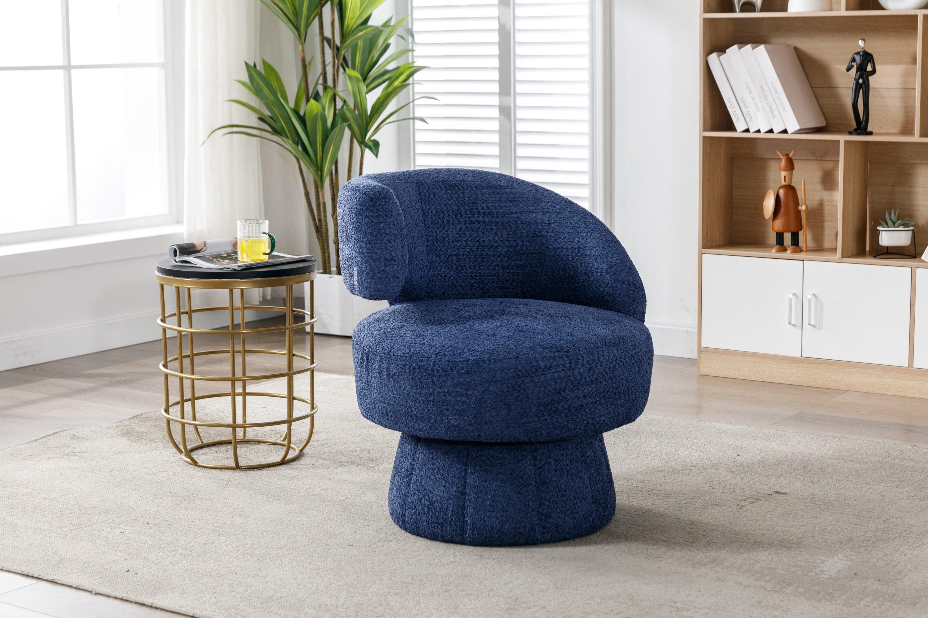 360 Degree Swivel Cuddle Barrel Accent  Chairs, Round Armchairs with Wide Upholstered, Fluffy  Fabric Chair for Living Room, Bedroom, Office, Waiting Rooms LamCham