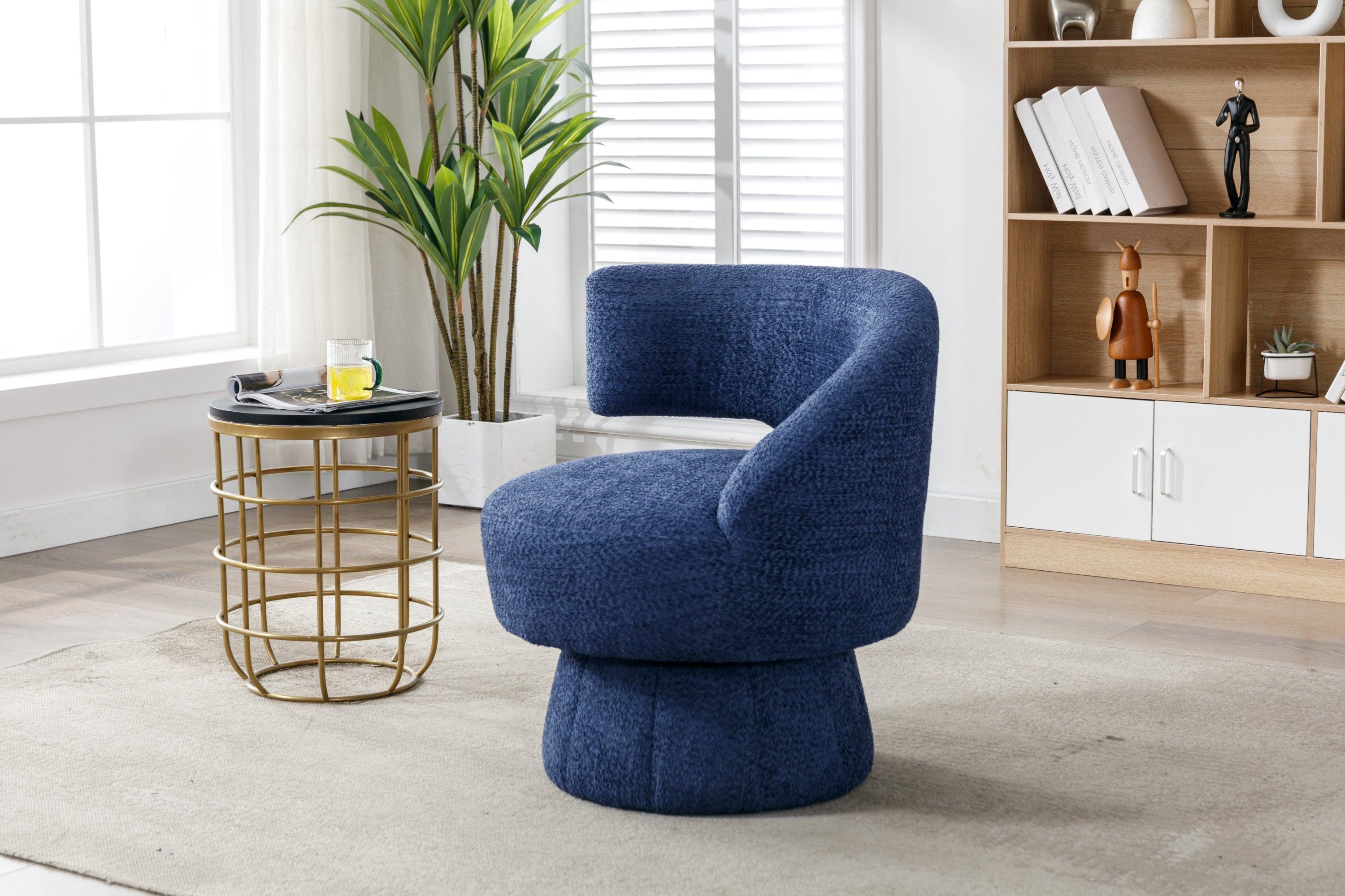 360 Degree Swivel Cuddle Barrel Accent  Chairs, Round Armchairs with Wide Upholstered, Fluffy  Fabric Chair for Living Room, Bedroom, Office, Waiting Rooms LamCham