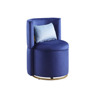 360° Swivel Accent Chair with Storage Function, Velvet Curved Chair with Gold Metal Base for Living Room, Nursery, Bedroom LamCham