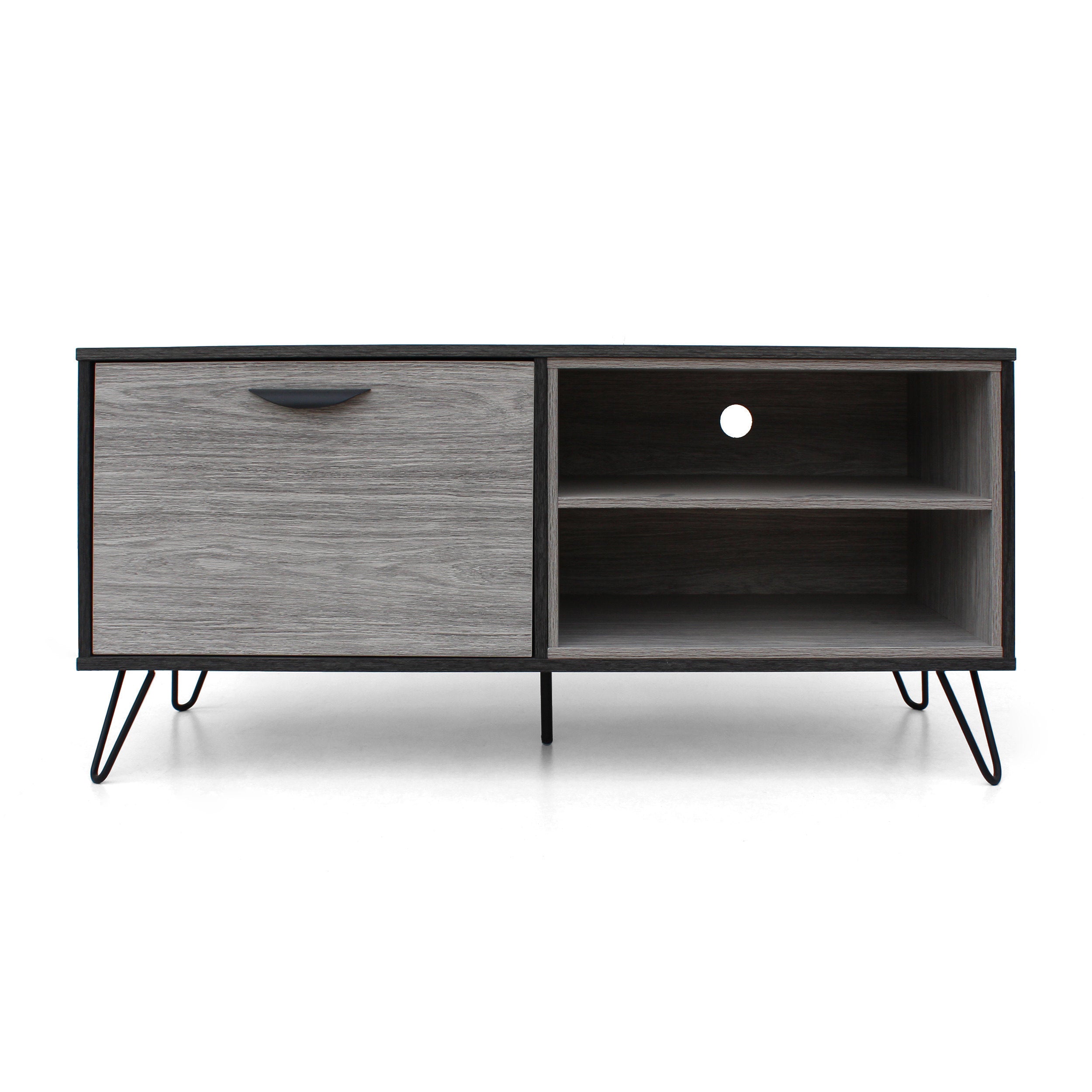 47.3" TV Stand With Fold-out Cabinet & 2 Shelves