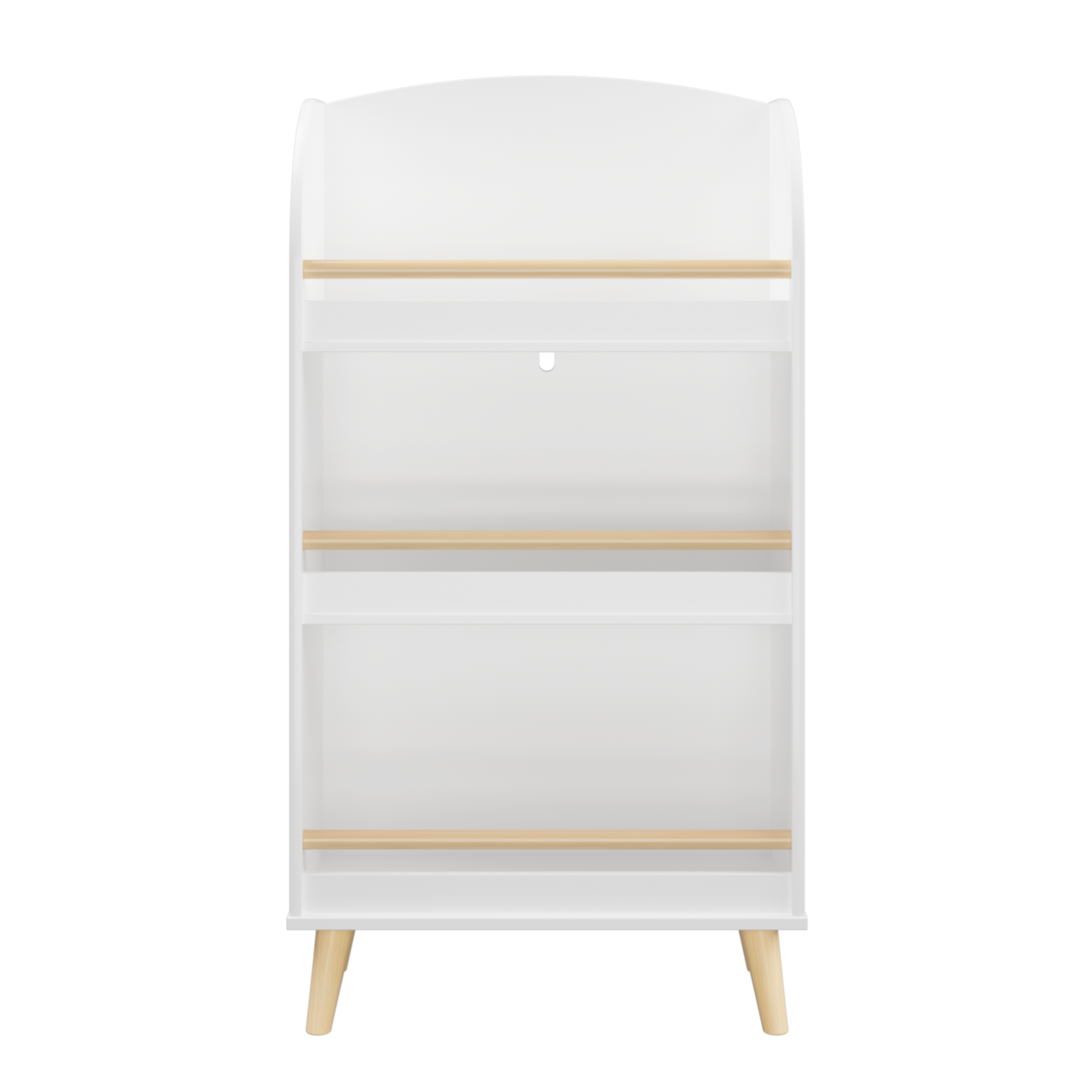 Kids Bookshelf 3-Tier White Book Organizer with Toy Storage, MDF and Pine Wood Legs