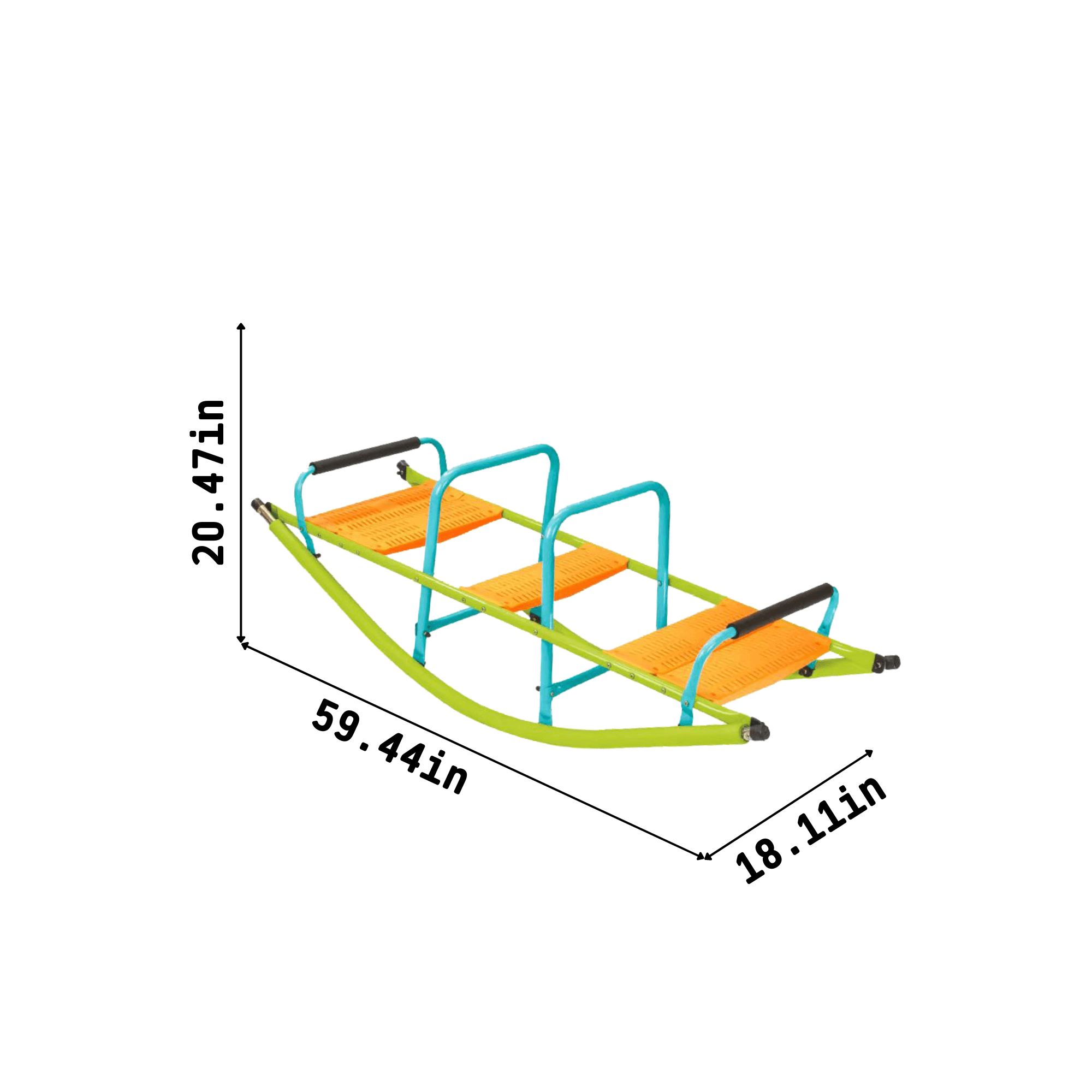 High Quality Kids Seesaw Plastic Seat Playground Equipment Cute Baby Plastic Rocker Outdoor Children Blue And Green Steel Tube For Kids Age 3+