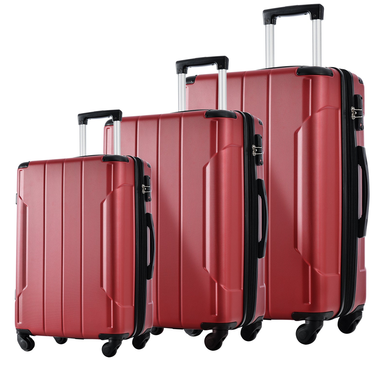🆓🚛 Hardshell Luggage Sets 3 Pcs Spinner Suitcase With Tsa Lock Lightweight 20'' 24'' 28''