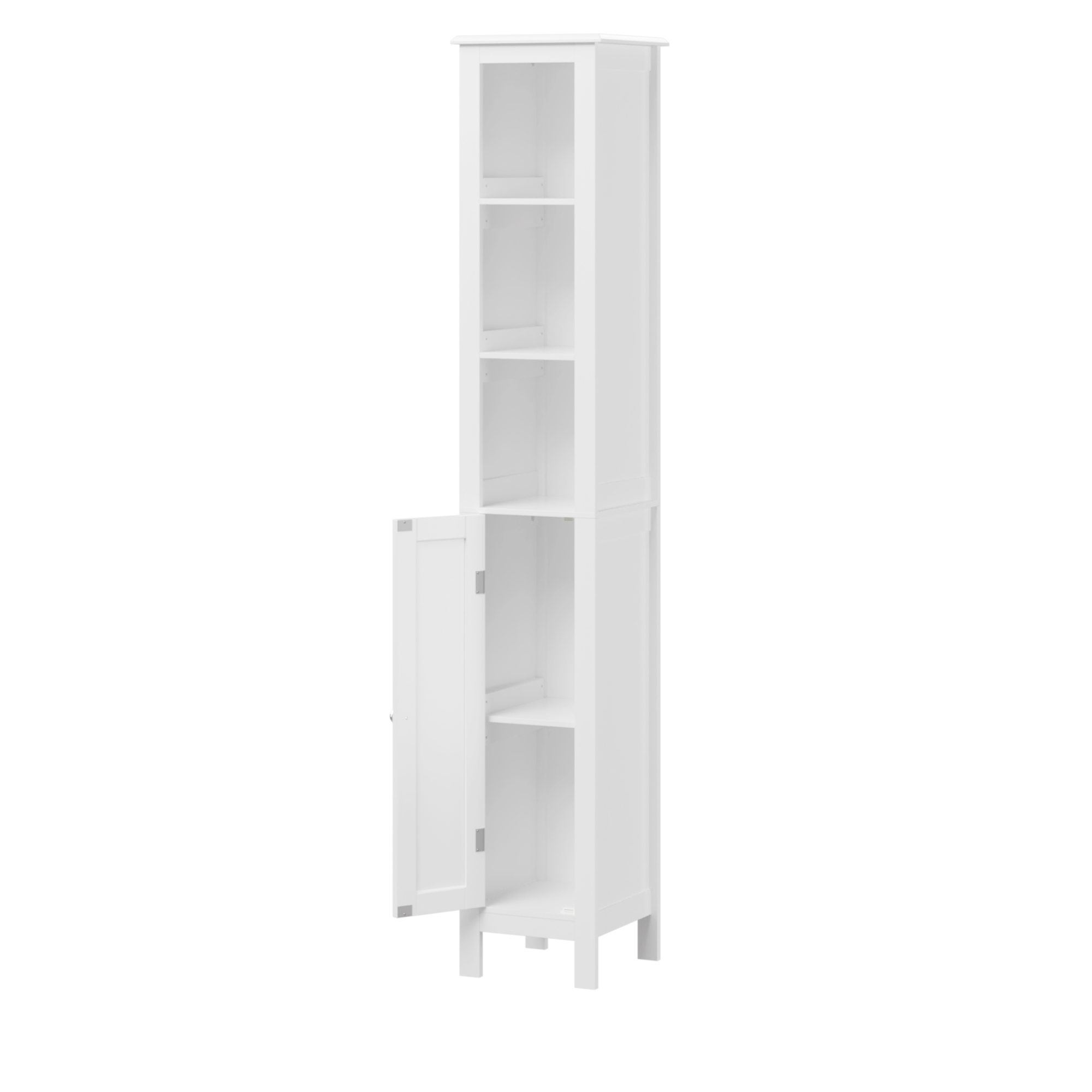 Slim Tall 66.92' White Bathroom Storage Cabinet with Adjustable Shelves, Anti-Tip Freestanding Cabinet for Small Spaces, Kitchen, Living Room, MDF