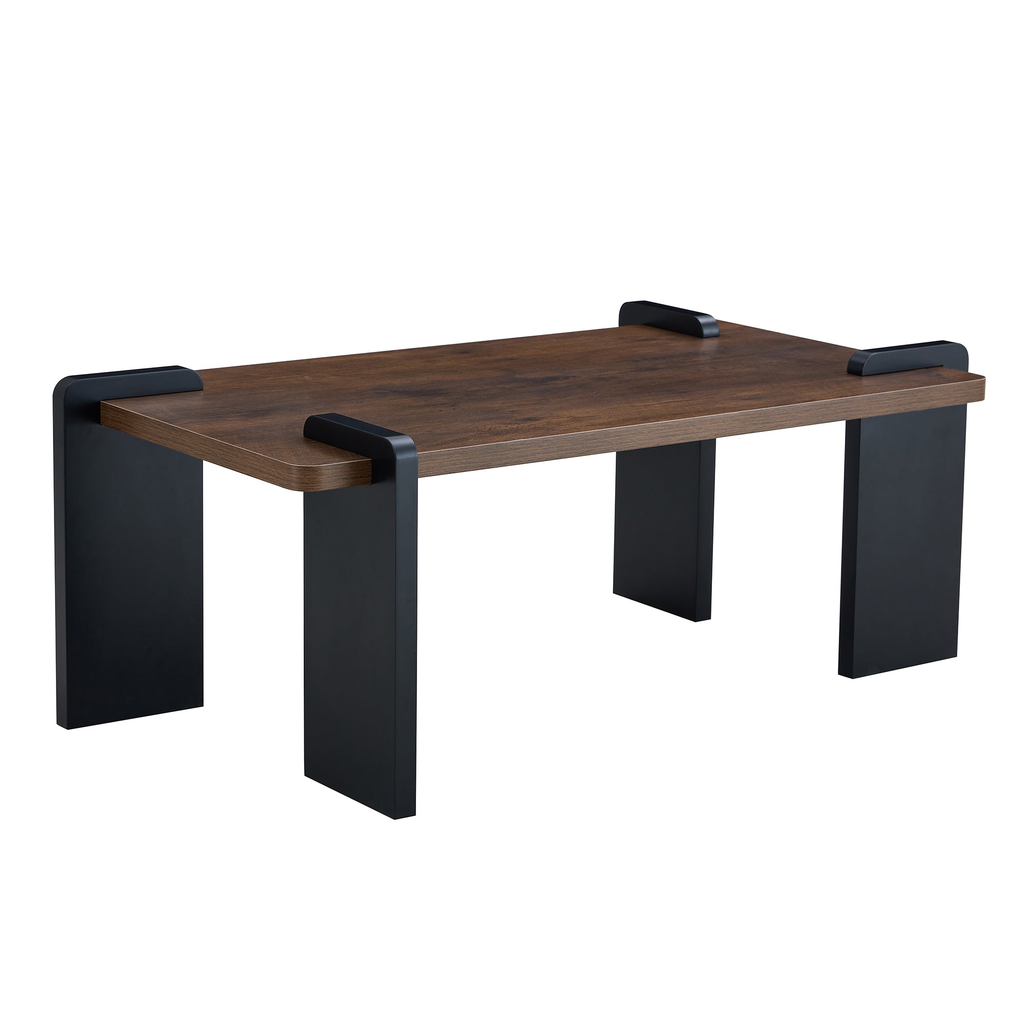 Walnut-Colored MDF Coffee Table, Suitable for Modern Minimalist Living Rooms and Leisure Areas, With Product Dimensions of 39.3*23.6*17.7 inches