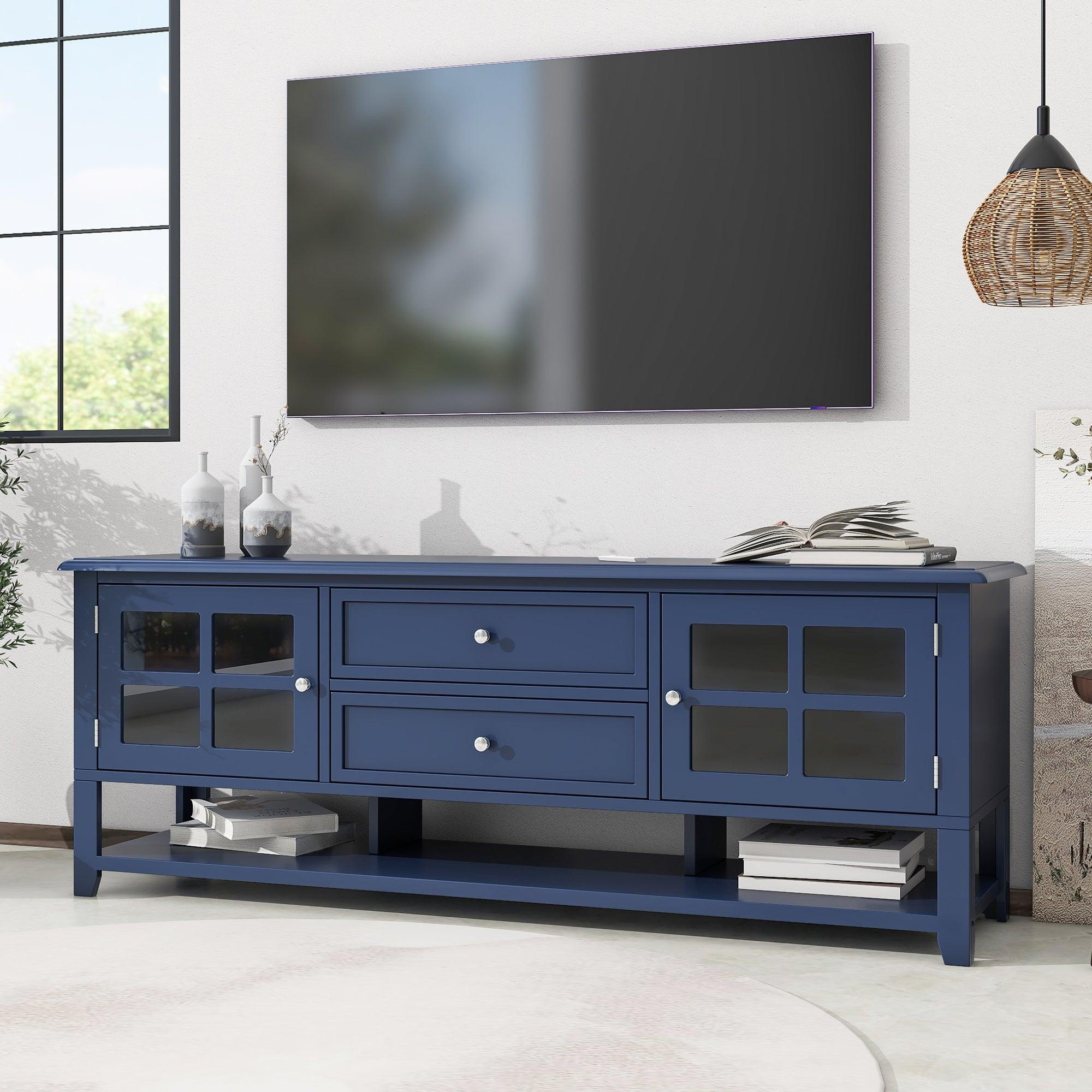 🆓🚛 TV Stand for TV's Up To 60'', Entertainment Center With Multifunctional Storage Space, TV Cabinet With Modern Design, Media Console for Living Room, Bedroom