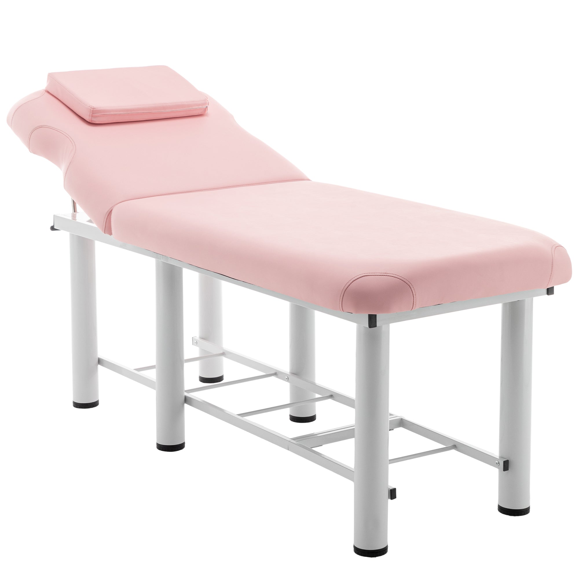 🆓🚛 Professioanl Massage Table, Backrest Adjustable, Removable Headrest, Bottom Shelf Storage, Memory Foam Layer Salon Bed, Pink