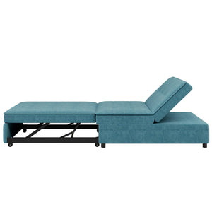 4-in-1 Sofa Bed, Chair Bed, Multi-Function Folding Ottoman Bed with Storage Pocket and USB Port, Teal LamCham