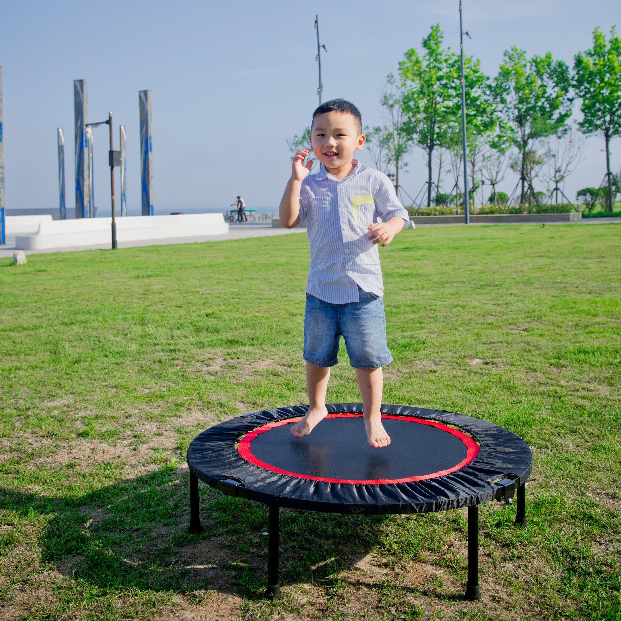 40 Inch Mini Exercise Trampoline For Adults Or Kids - Indoor Fitness Rebounder Trampoline With Safety Pad | Max LamCham