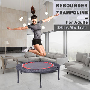 40 Inch Mini Exercise Trampoline For Adults Or Kids - Indoor Fitness Rebounder Trampoline With Safety Pad | Max LamCham