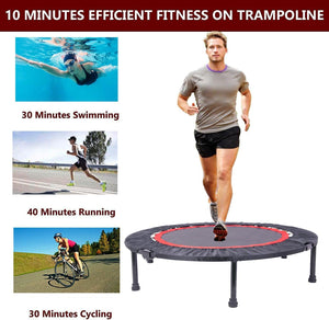 40 Inch Mini Exercise Trampoline For Adults Or Kids - Indoor Fitness Rebounder Trampoline With Safety Pad | Max LamCham