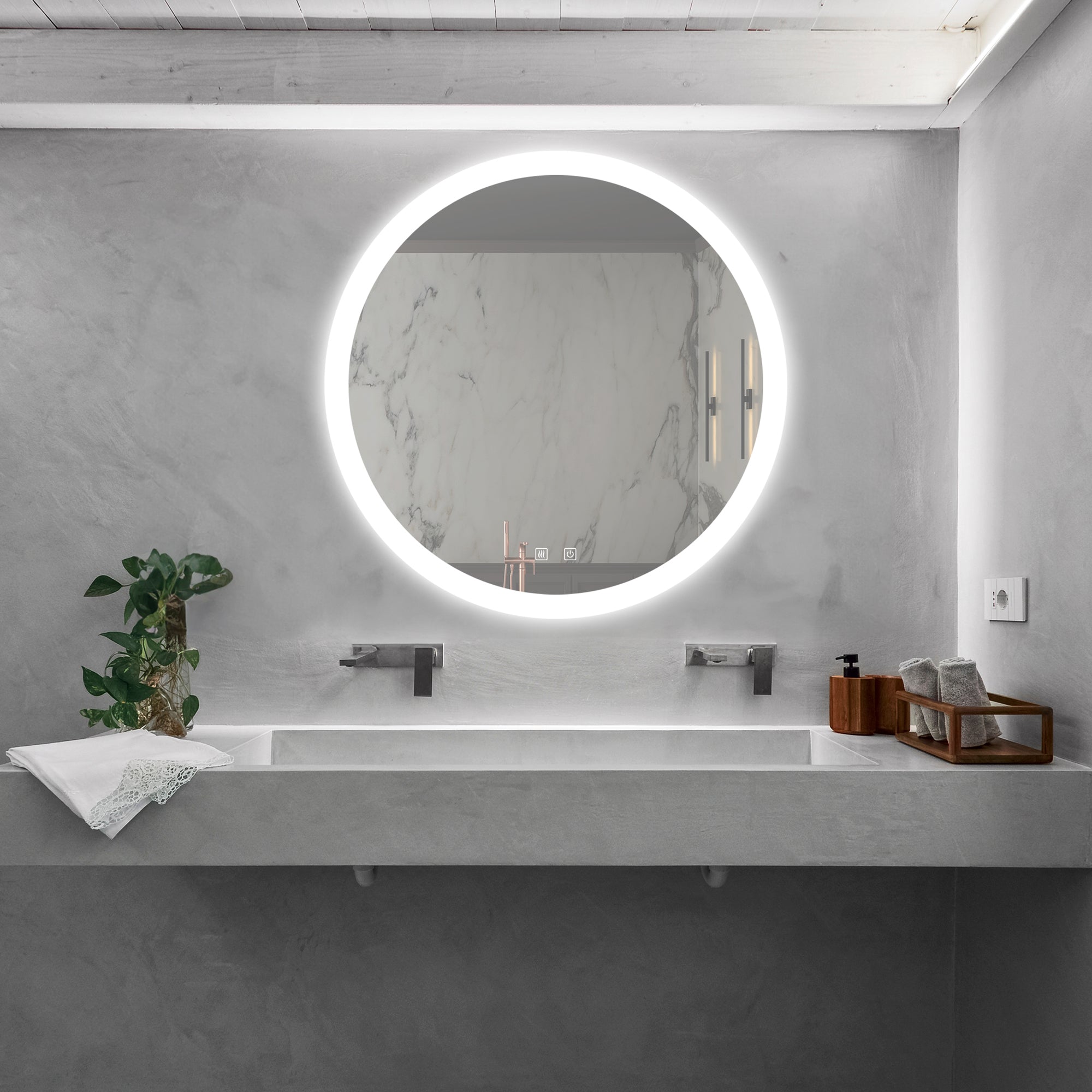 24 Inch Bathroom Led Classy Vanity Mirror With High Lumen, Dimmable Touch, Wall Switch Control, Anti-Fog, Cri 95 Adjustable 3000K-4500K-6000K, Ip54 Waterproof Energy Saving