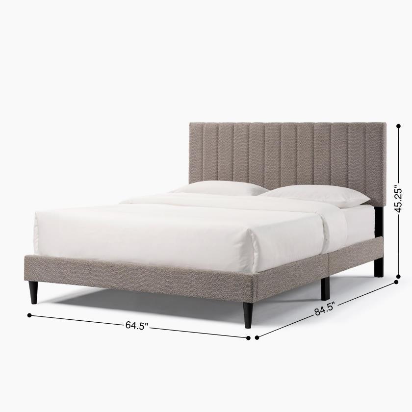 🆓🚛 Dove Tufted Upholstered Platform Bed - Tungsten Gray - Queen