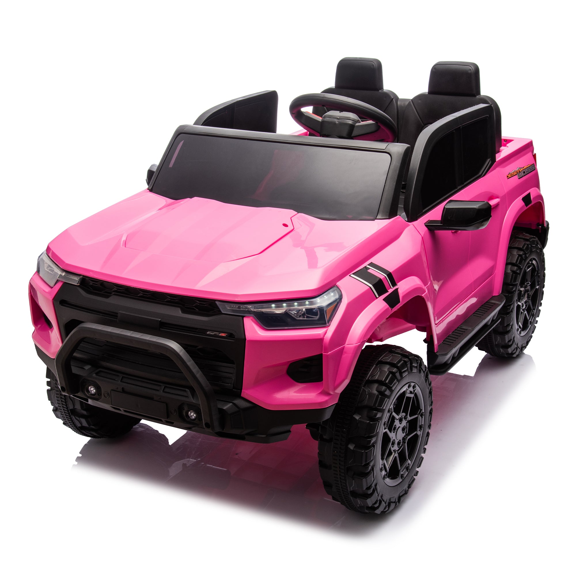 24V10A Two-Seater Kids Ride On Electric Pickup, Kids Ride On Toy W/Parents Remote Control, 4Wd 800W Motors, Two Safety Belts, High Gate Safety Design, Usb, Bluetooth, Speed 2.49-3.73Mph for Kids Aged 3+.