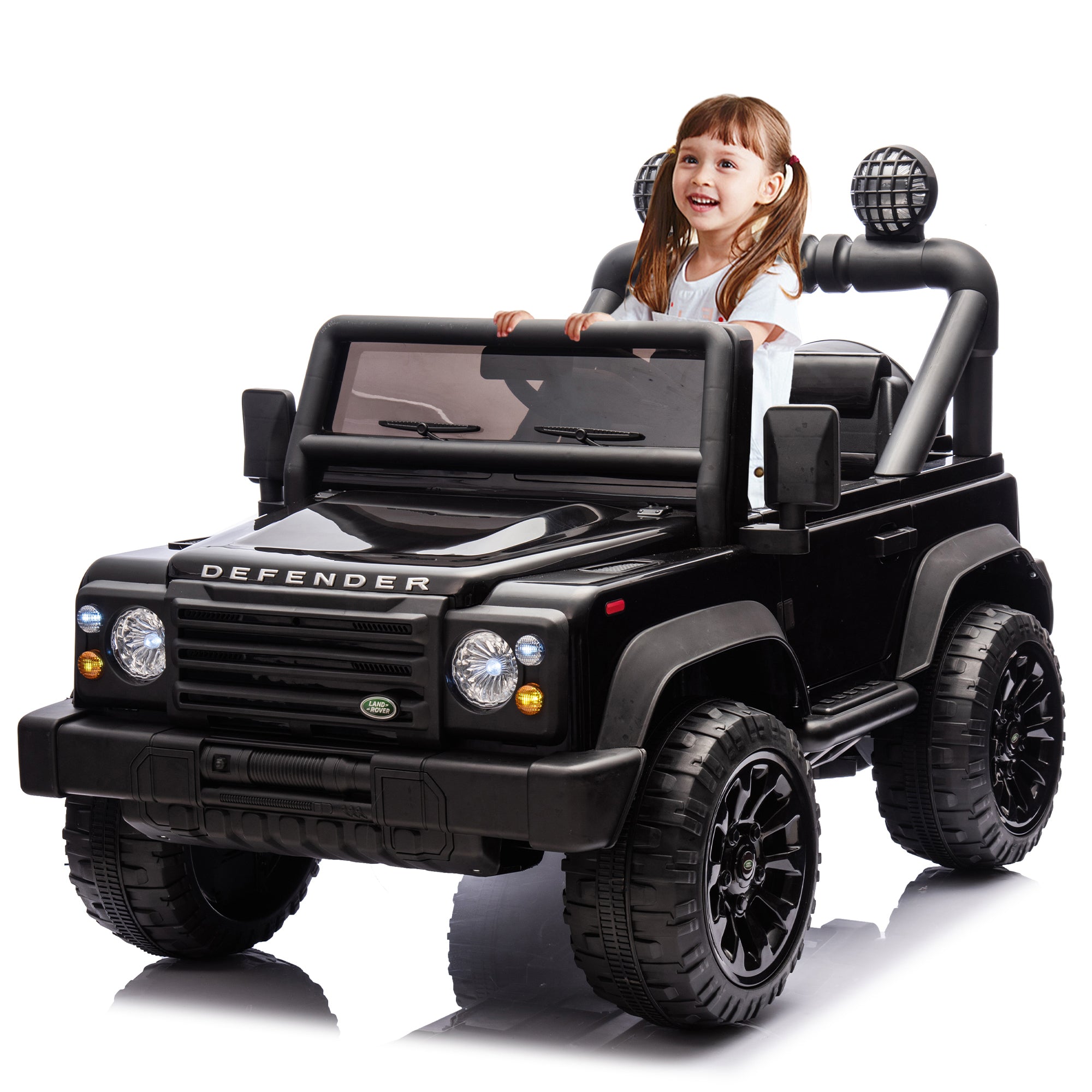 Licensed 2015 Land Rover Defender 90, 24V Kids Ride On Xxl Car W/Parents Control, 2Wd, Four-Wheel Suspension, Bluetooth, Mp3, Music, Power Display, Led Lights, Speeds 1.86-3.11Mph for Kids 3-7.