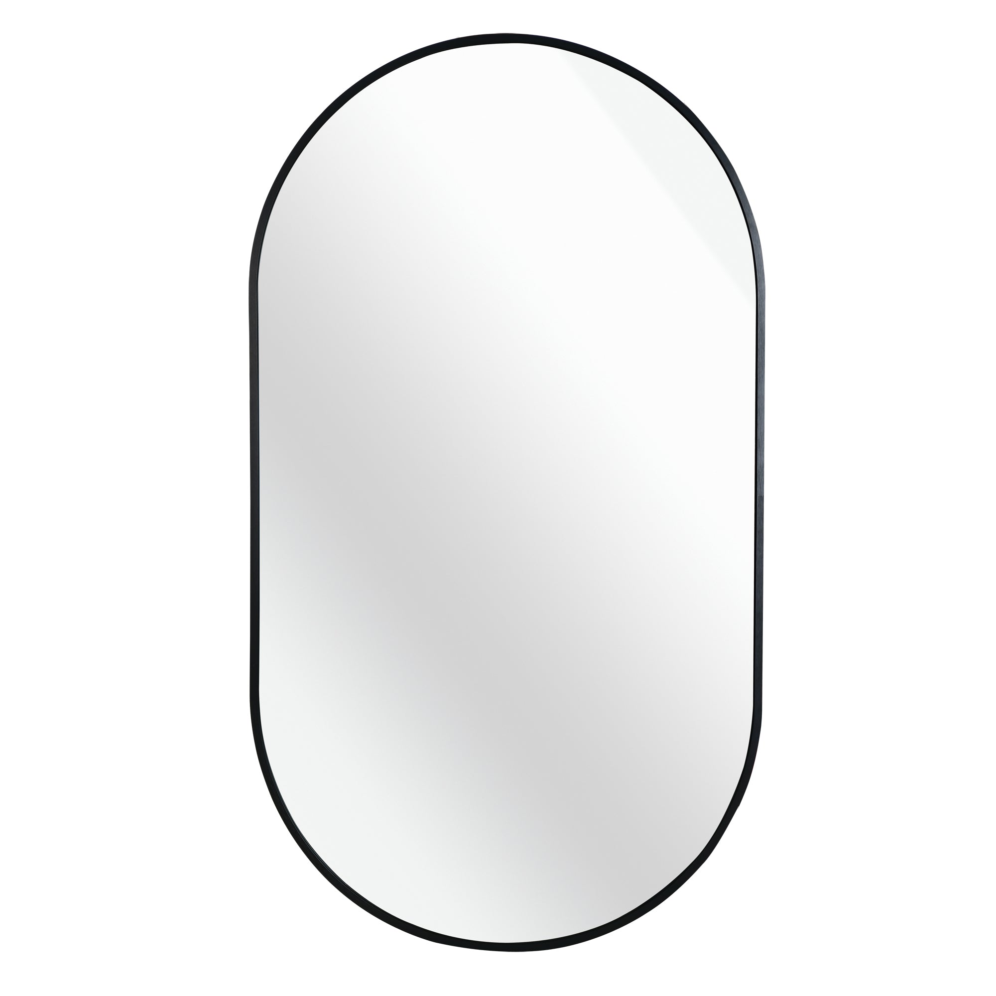 Black 20 X 28 Inch Metal Oval  Mirror