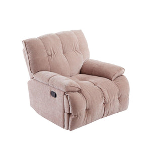 Ergonomic Glider 360 Degree Swivel Chair, Overstuffed Manual Rocking Recliner for Living Room PINK