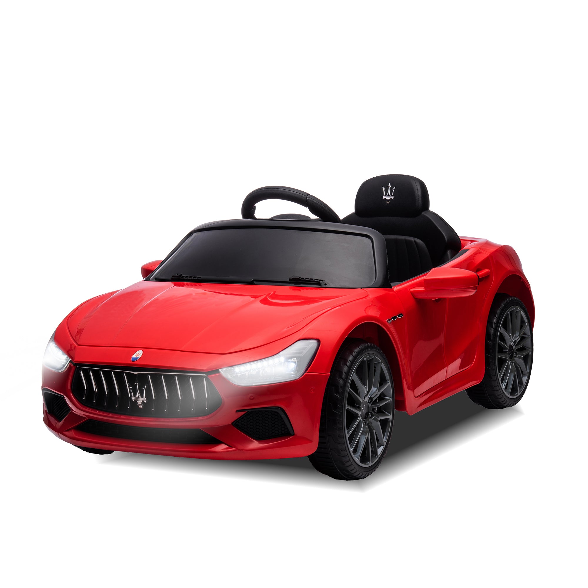 🆓🚛 Red, Ride On Car, Licensed Maserati 12V, Rechargeable Battery Powered Electric Car With 2 Motors, Parental Remote Control & Manual Modes, Led Lights, Mp3, Horn, Music, 4-Wheel, Gift for Boys Girls