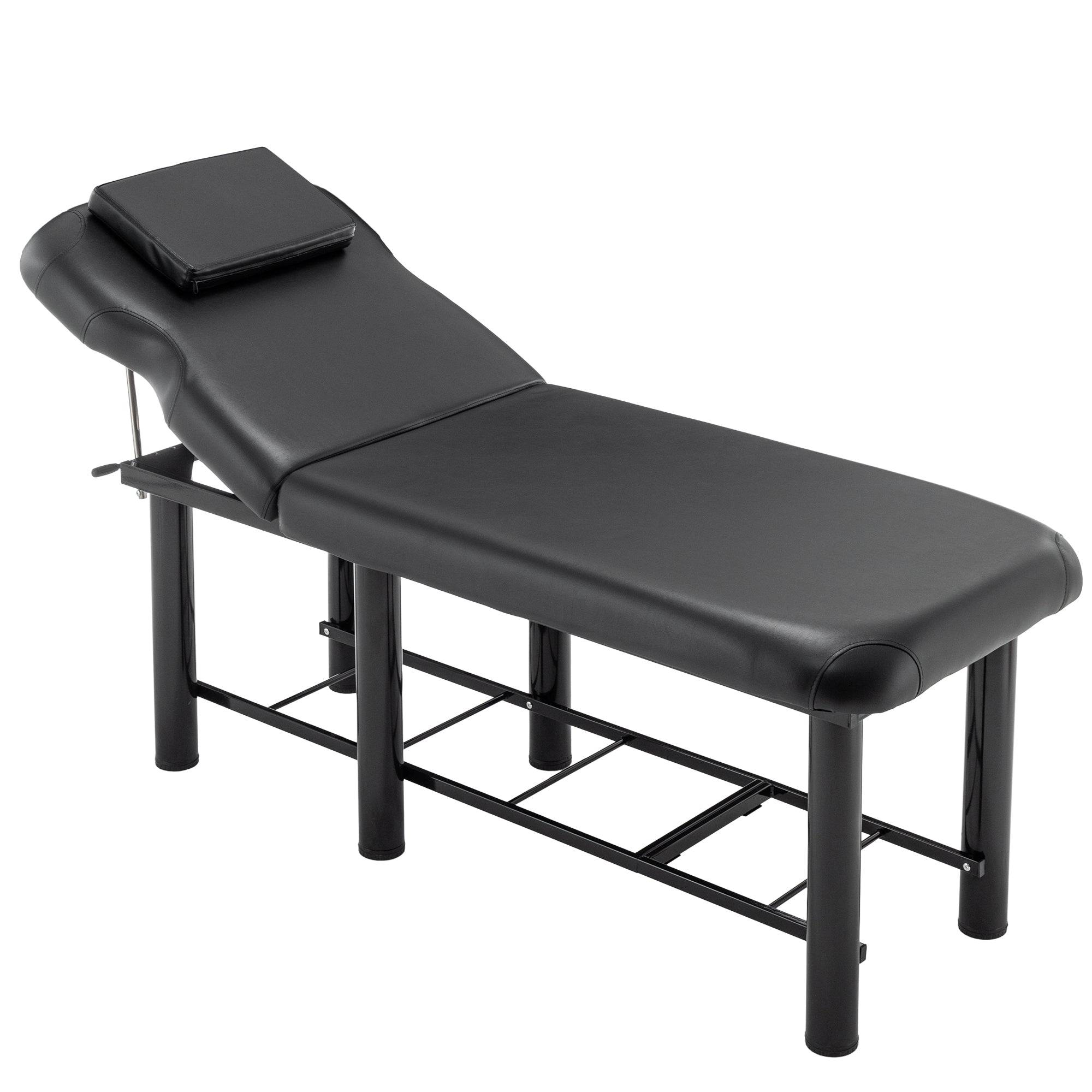 🆓🚛 Professioanl Massage Table, Backrest Adjustable, Removable Headrest, Bottom Shelf Storage, Memory Foam Layer Salon Bed, Black