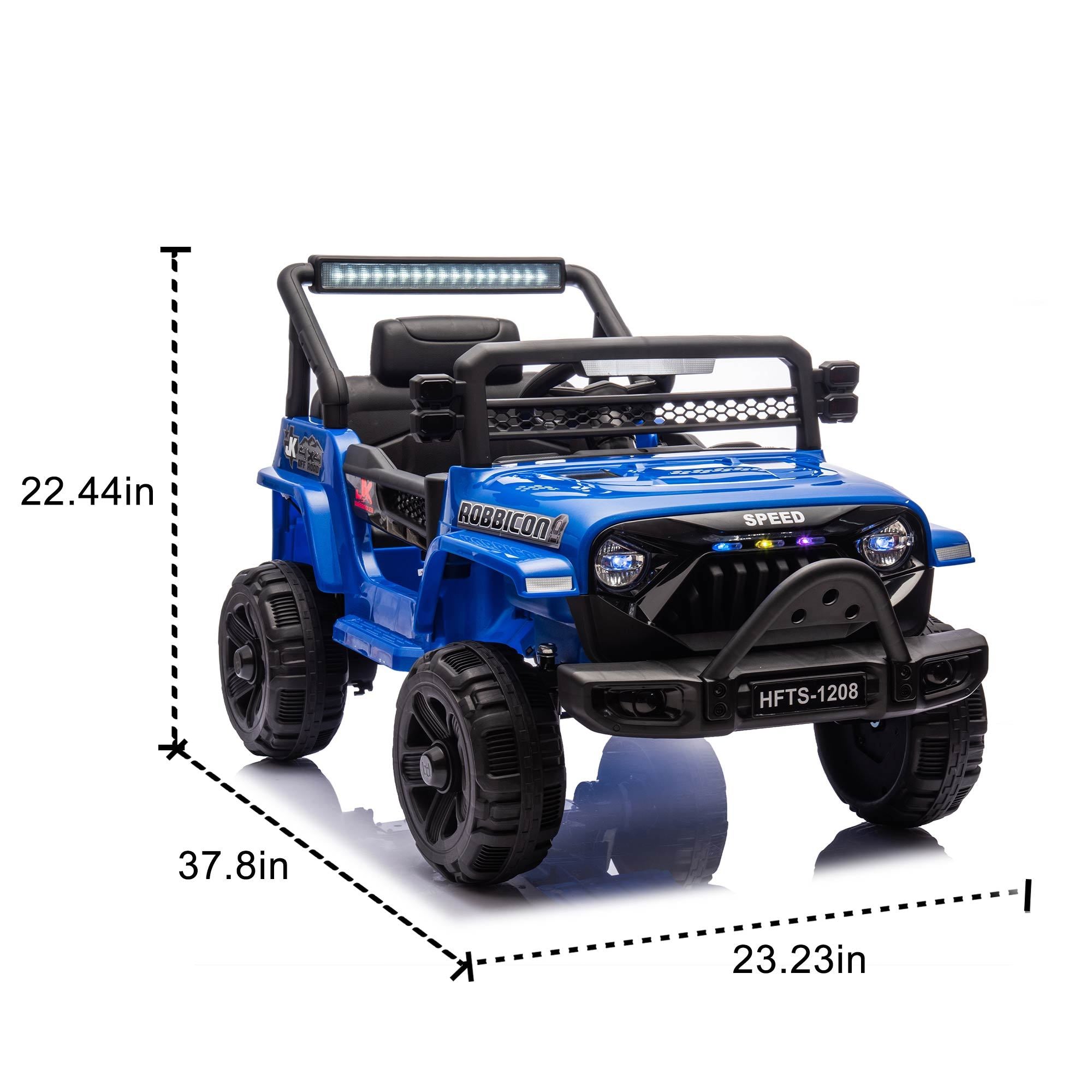 12V Kids Ride On Electric Truck Car W/Parents Control, 2Wd, Four-Wheel Suspension, Early Education Function, Adjustable Volume, Usb, Mp3, Bluetooth, Microphone Jack, Power Display, Led Lights for Kids Aged 1-4.