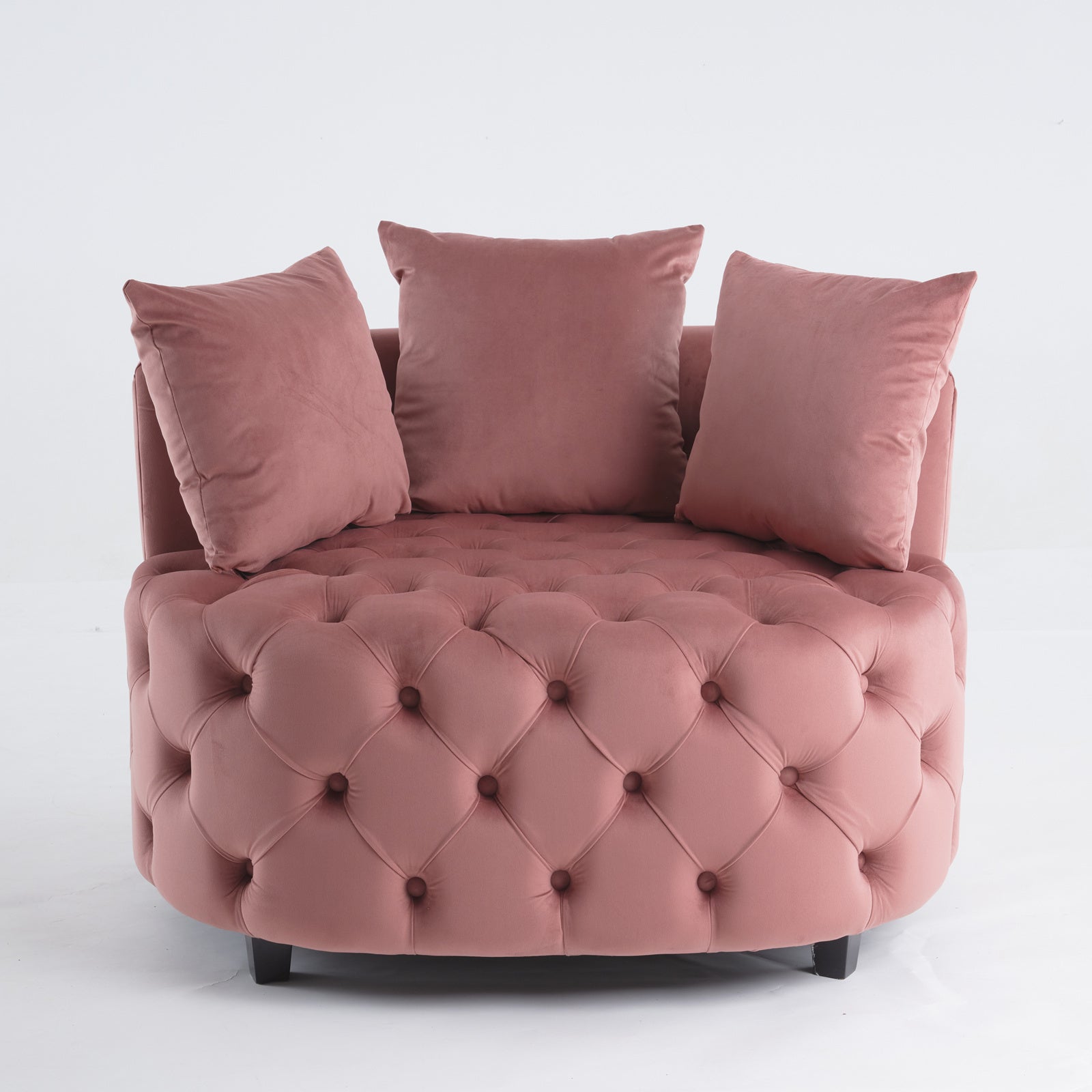 🆓🚛 Accent Chair / Classical Barrel Chair for Living Room / Modern Leisure Sofa Chair, Pink