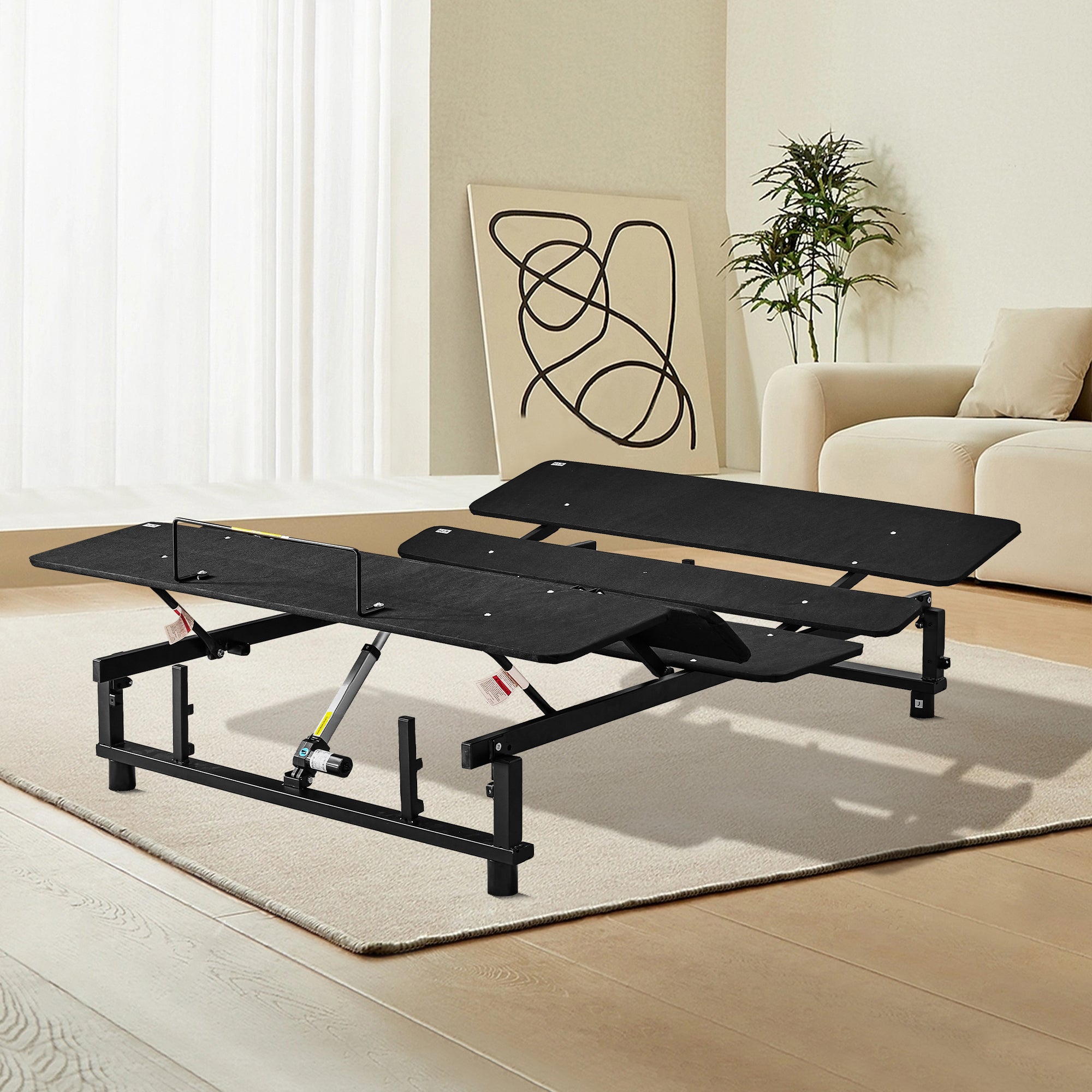 🆓🚛 Adjustable Bed Base Frame Queen Bed Frame with Head and Foot Incline, Wireless Remote Zero Gravity Quiet Motor, Black