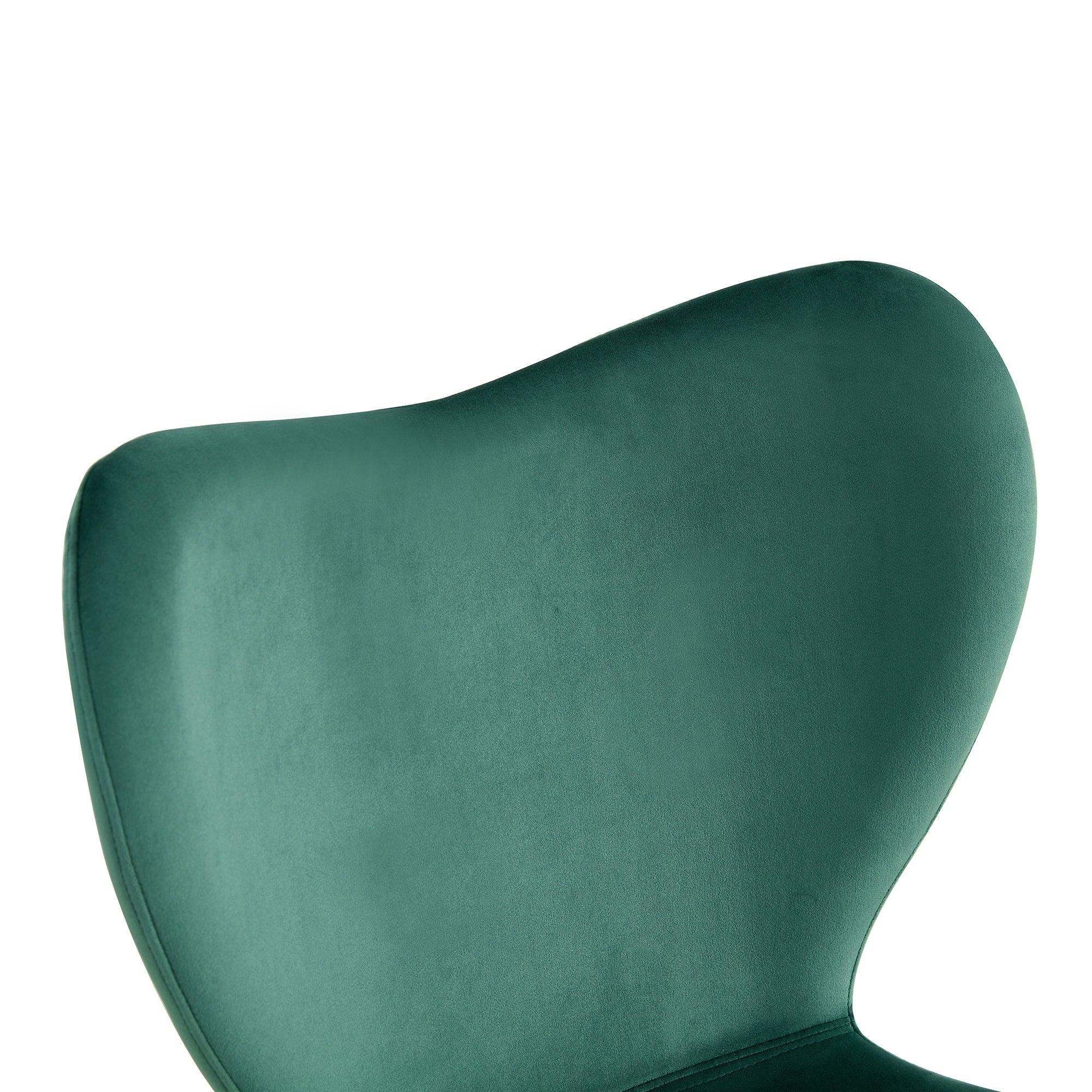 Dining Chairs Set Of 2, Dark Green Velvet  Chair Modern Kitchen Chair With Metal Leg