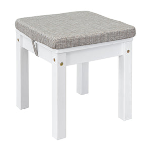 House-Shaped Desk With A Cushion Stool, White