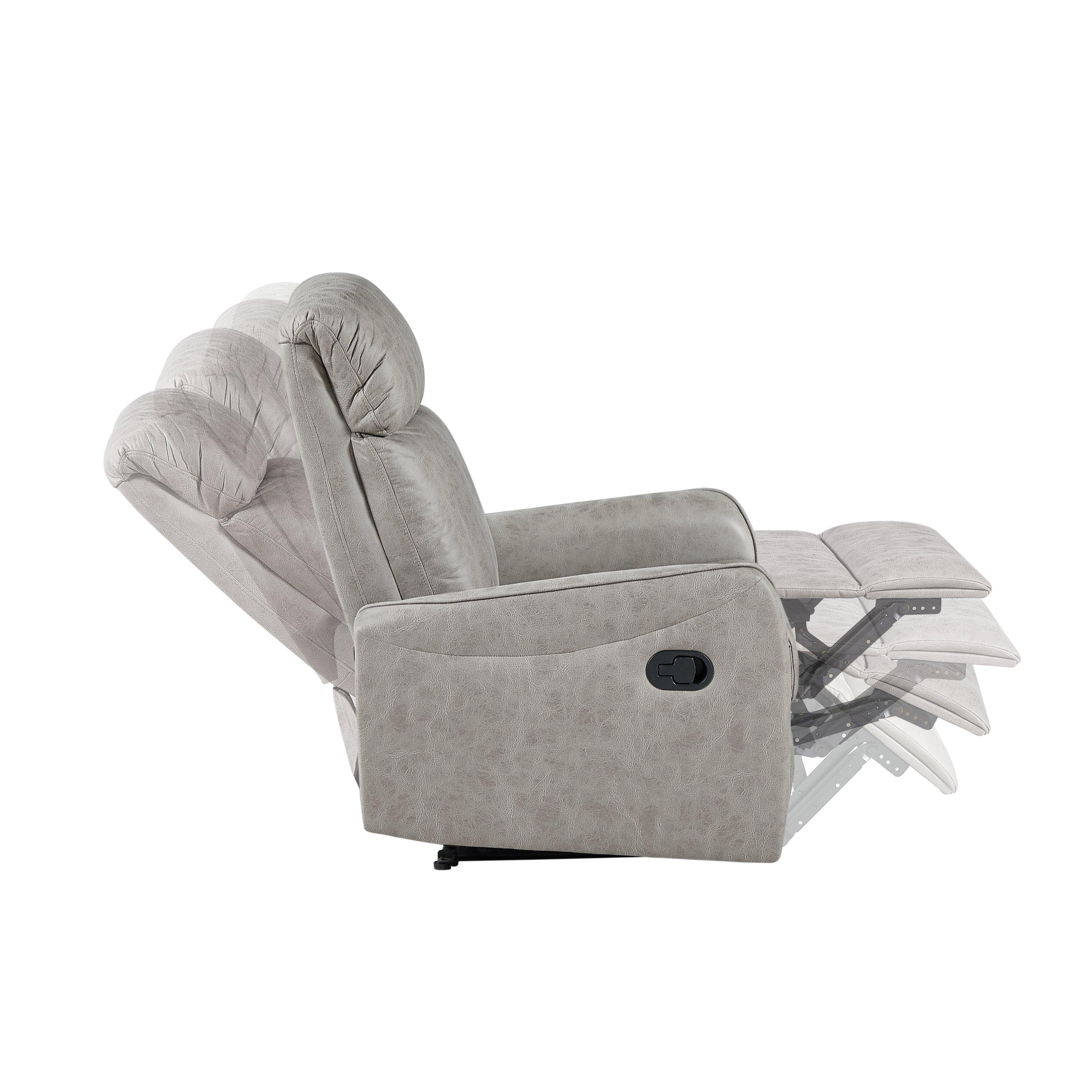 Faux Leather Sofa, Armchair Recliner, Gray