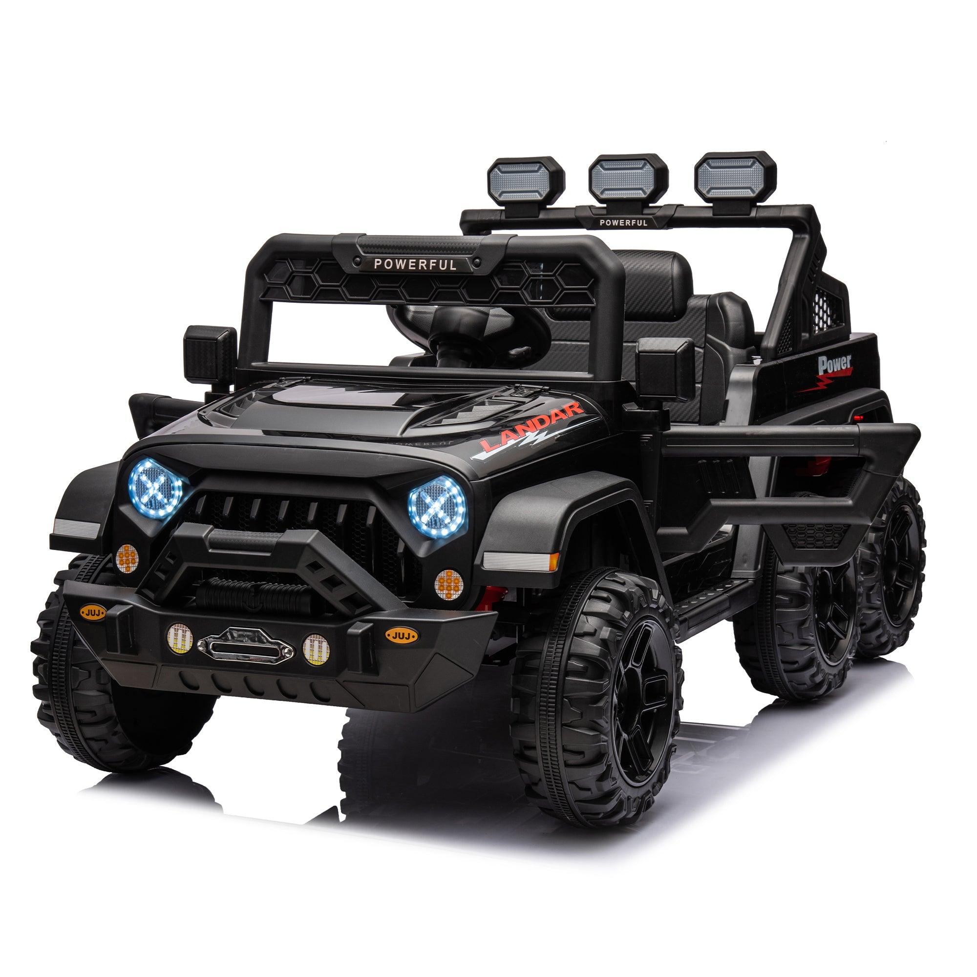 🆓🚛 24V Ride On Large Ride On Pickup Truck Car for Kids, With Remote Control, Parents Can Assist In Driving, Bluetooth Music Version, Spacious Storage In The Rear, Black
