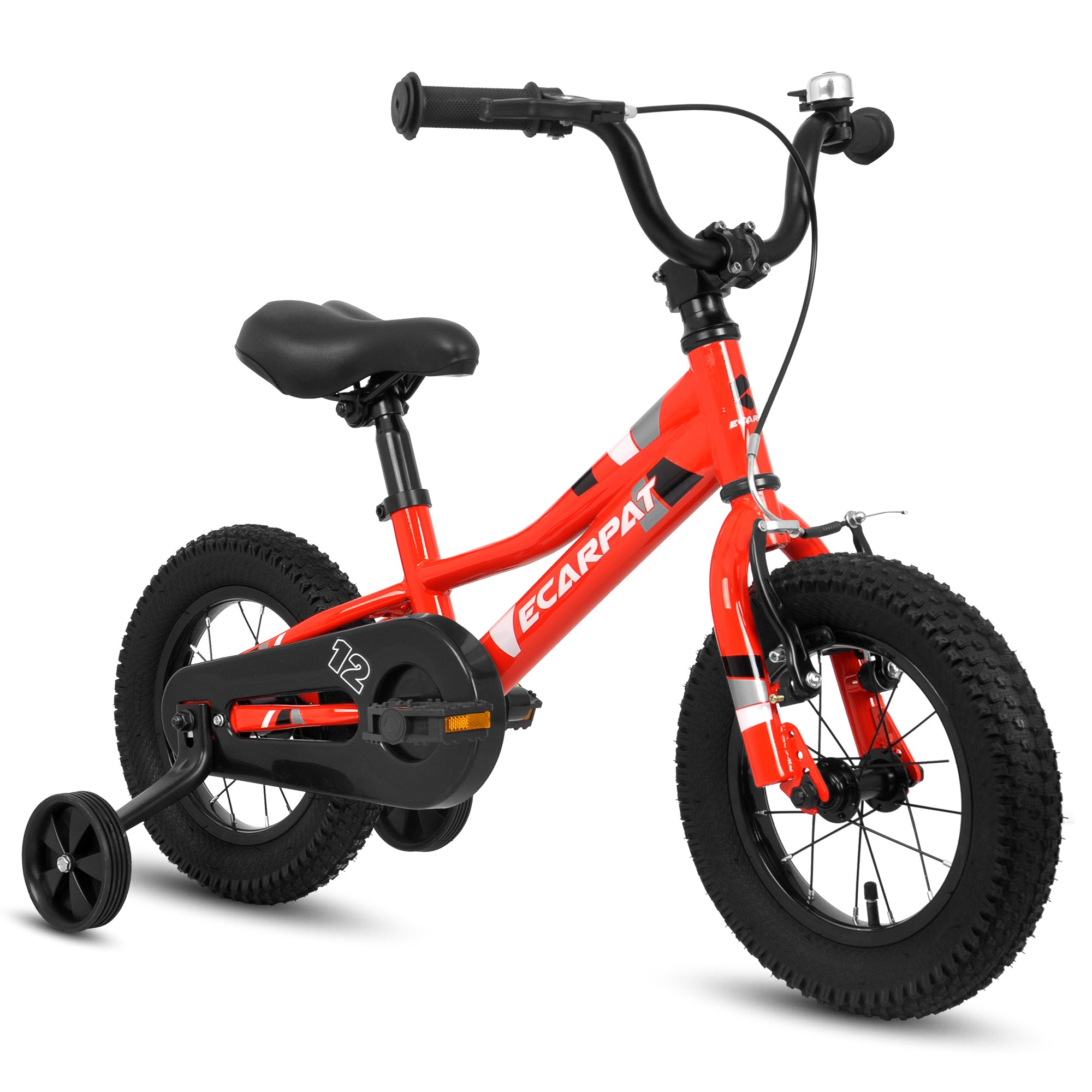 🆓🚛 Kids' Bike 12 Inch Wheels, 1-Speed Boys Girls Child Bicycles For2-3Years, With Removable Training Wheels Baby Toys, Front V Brake, Rear Holding Brake