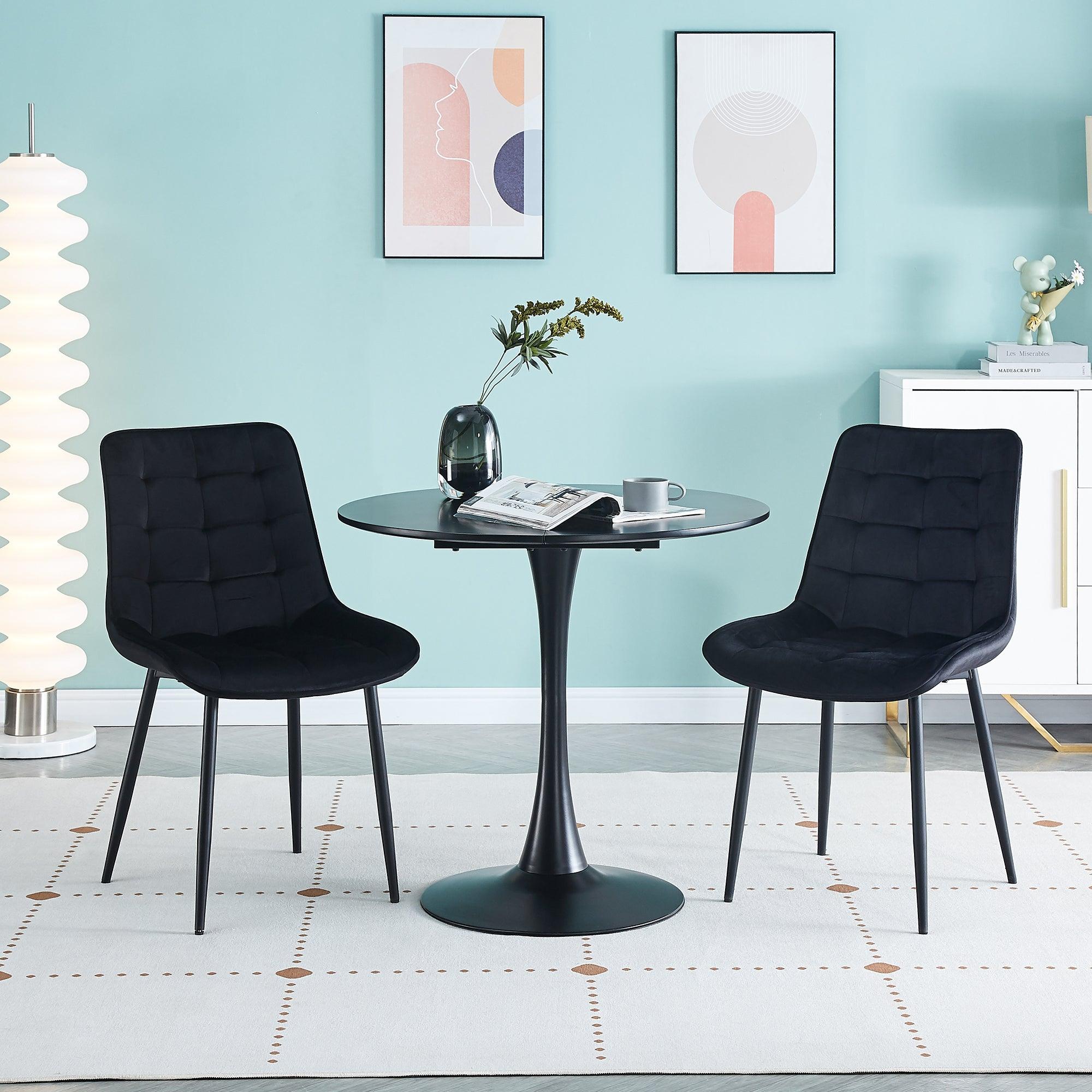 Dining Chair 2PCS（BLACK），Modern style，New technology，Suitable for restaurants, cafes, taverns, offices, living rooms, reception rooms.Simple structure, easy installation.