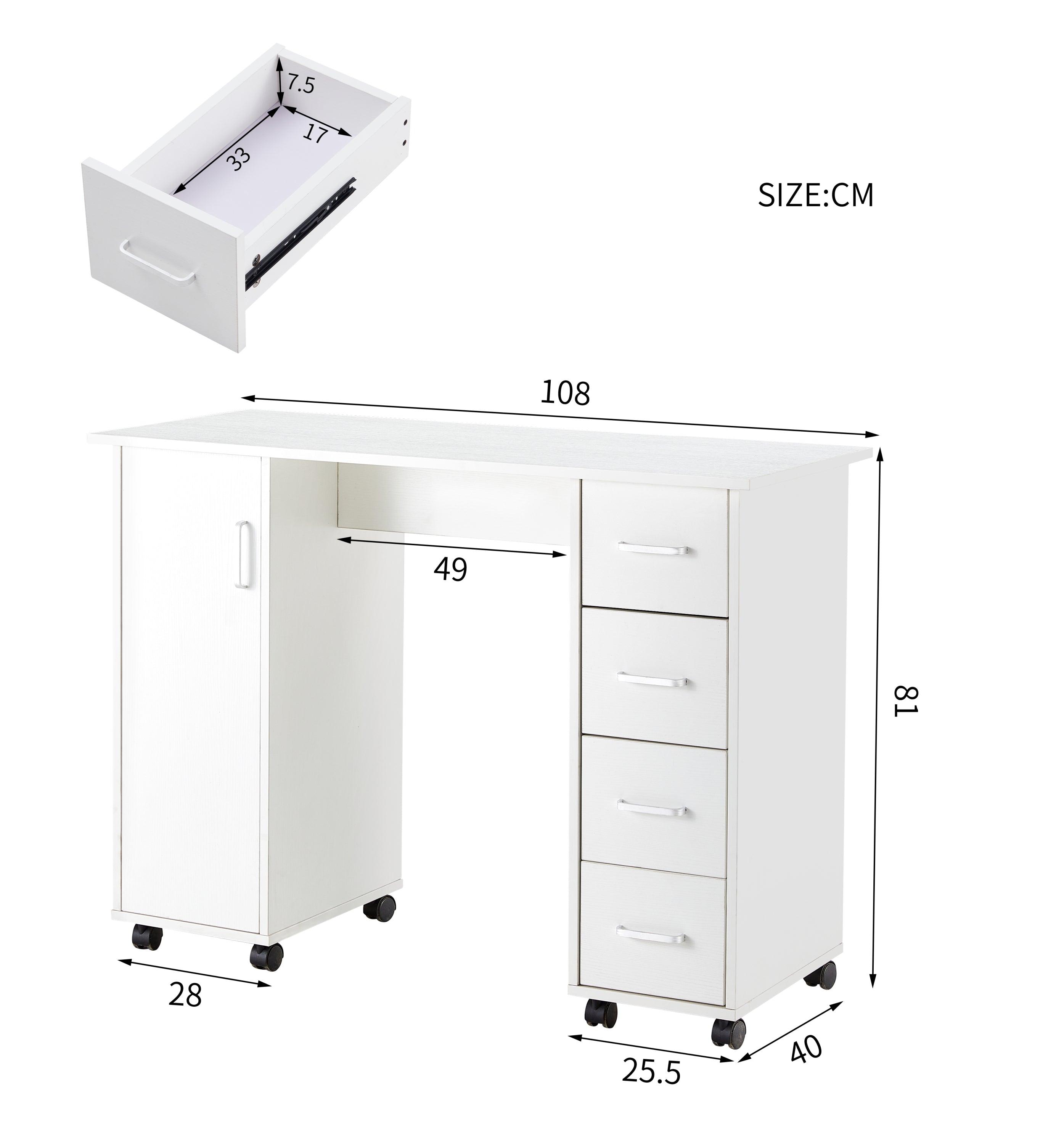 Home Office Computer Desk Table With Drawers White 41.73‘’L 17.72\'\'W 31.5\'\'H