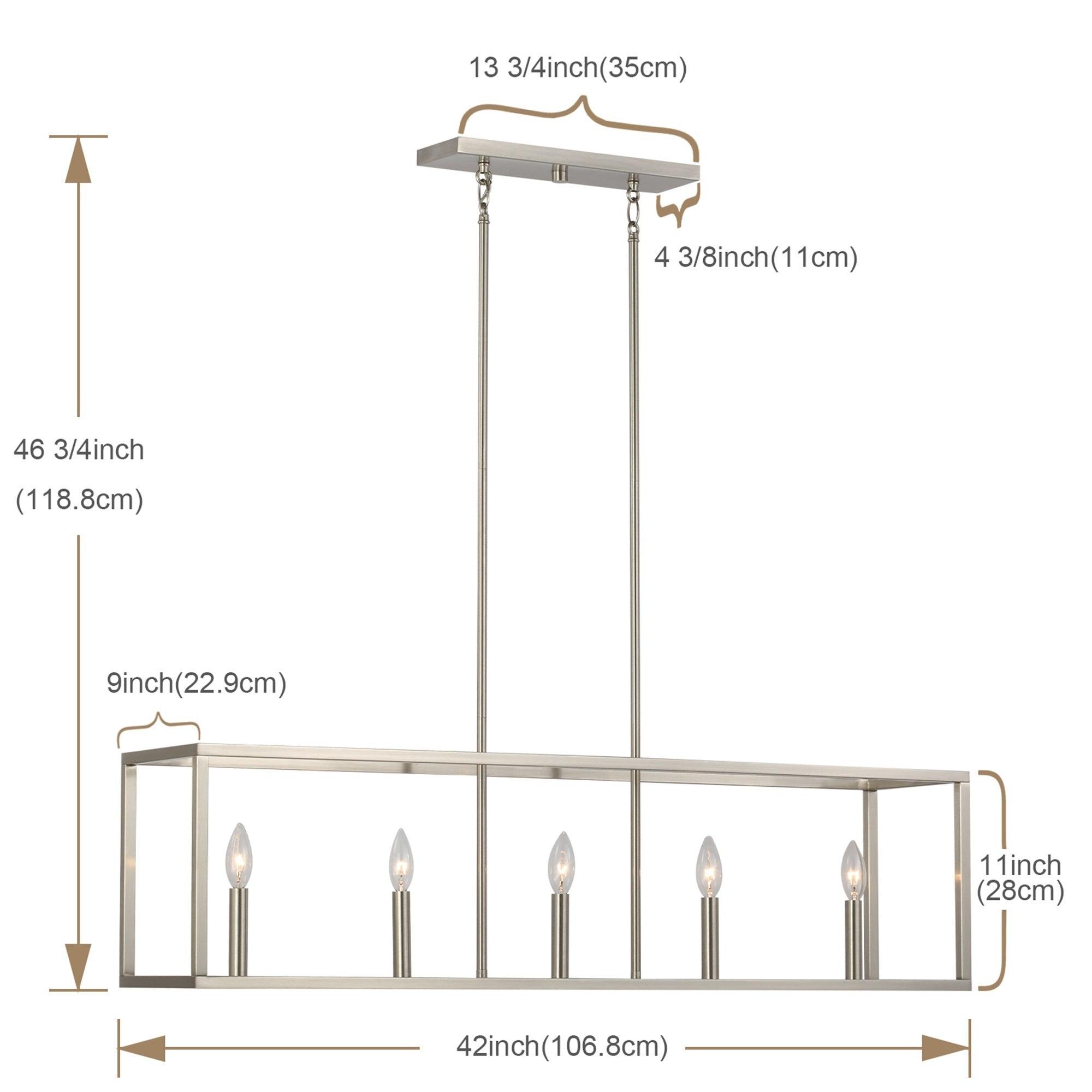 🆓🚛 5 Light Chandelier Farmhouse Kitchen Pendant Lamp Dining Room Ceiling Light