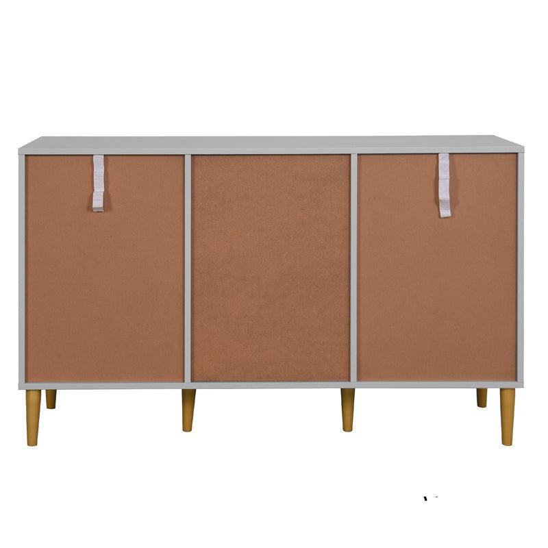 Freestanding Sideboard Credenza Storage Cabinet For Living Room, Entryway, Kitchen, Dining Room, Gray