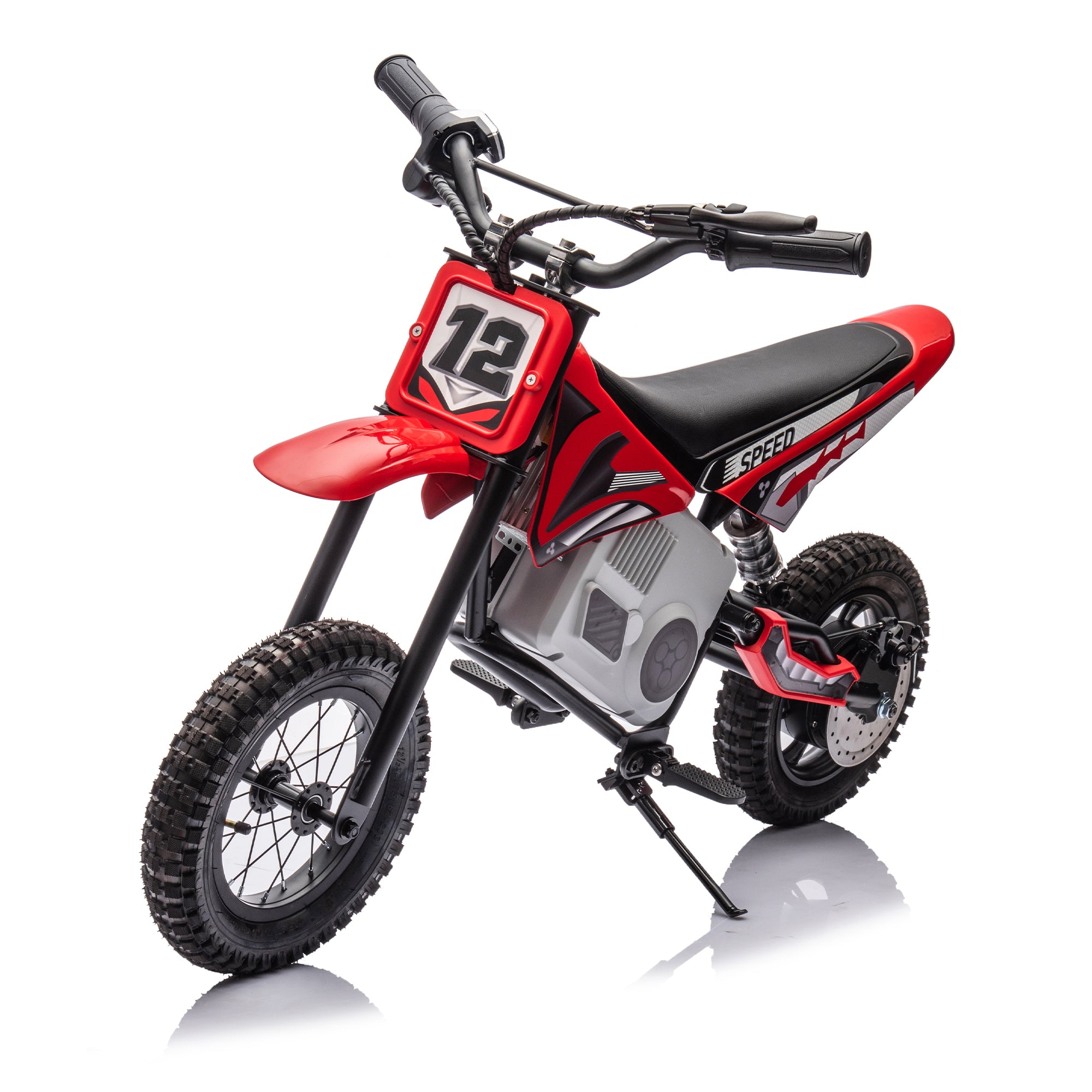 36V Electric Mini Dirt Motorcycle for Kids, 350W Xxxl Motorcycle, Stepless Variable Speed Drive, Disc Brake, No Chain, Steady Acceleration, Horn, Power Display, Rate Display, 176 Pounds for 50M Or More, Age14+